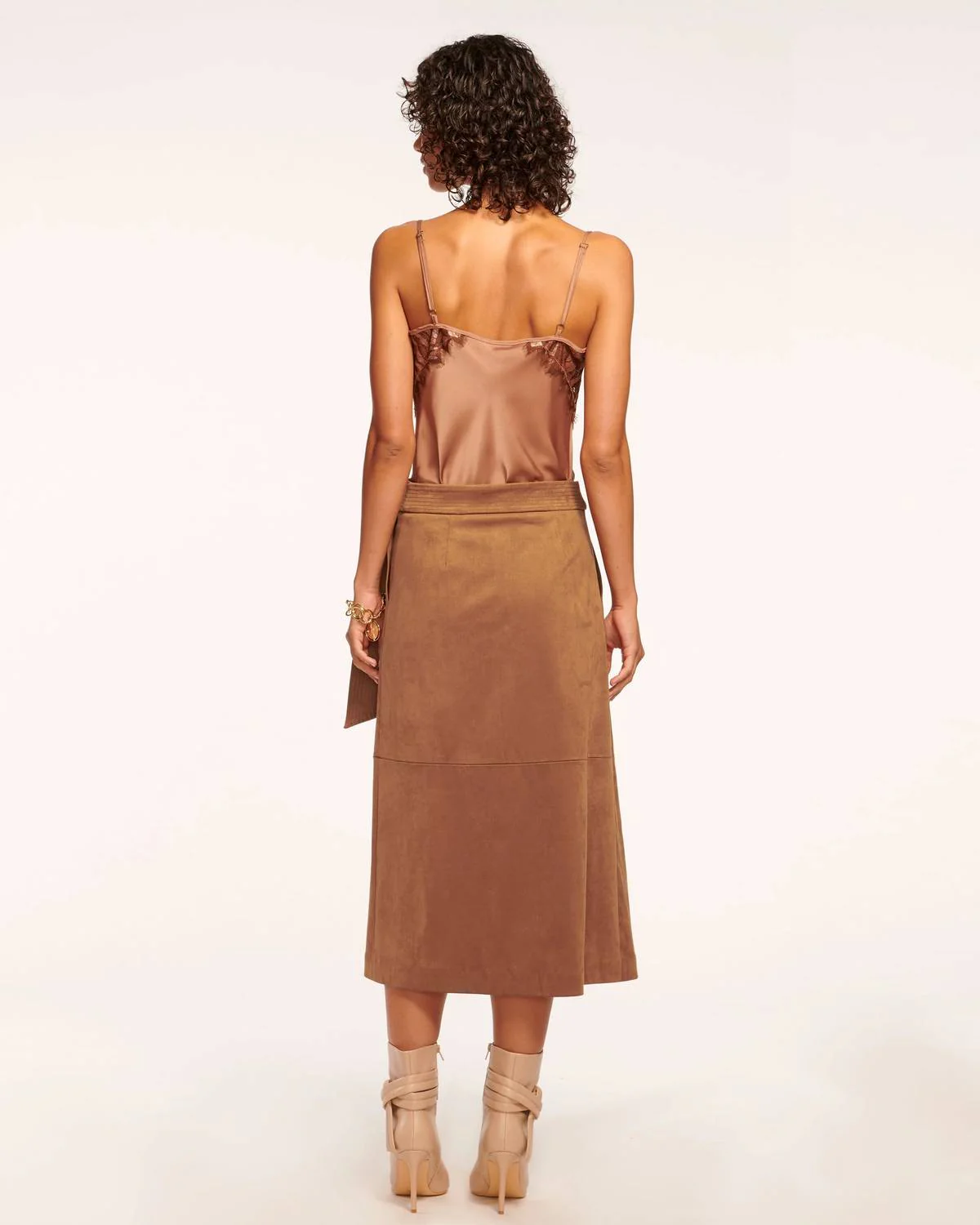 Dephie Suede Skirt In Saddle