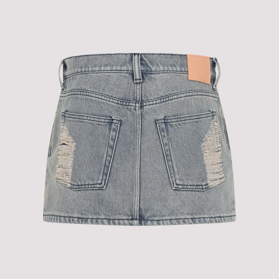 Mid Blue Cotton Denim Mini Skirt
