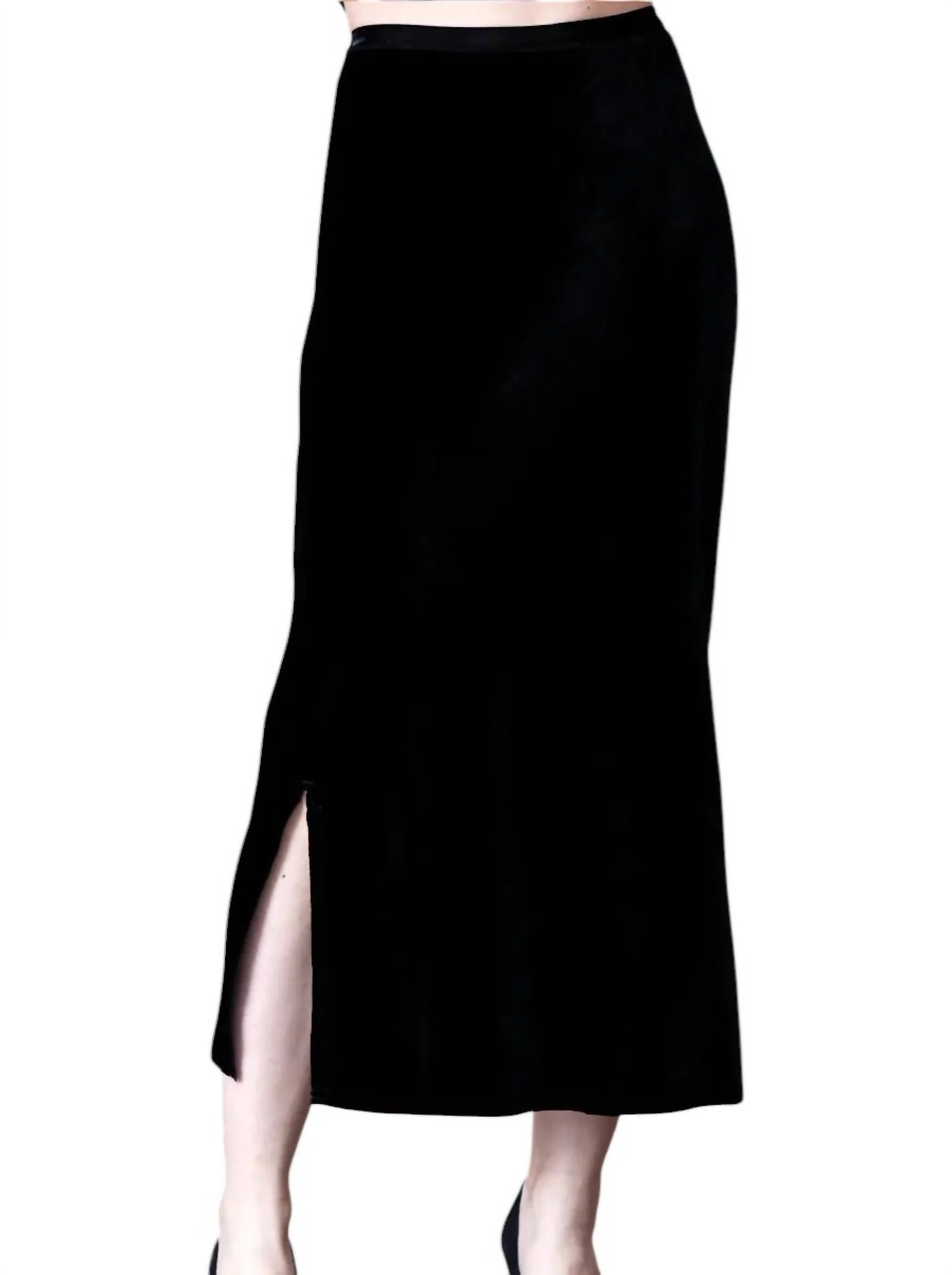 Even Longer Velvet Skirt In Black