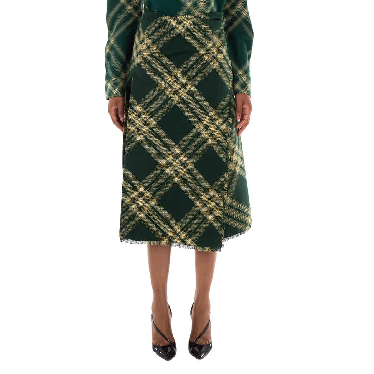 Burberry Check Pattern Wool Skirt, Brand Size 4 (US Size 2)