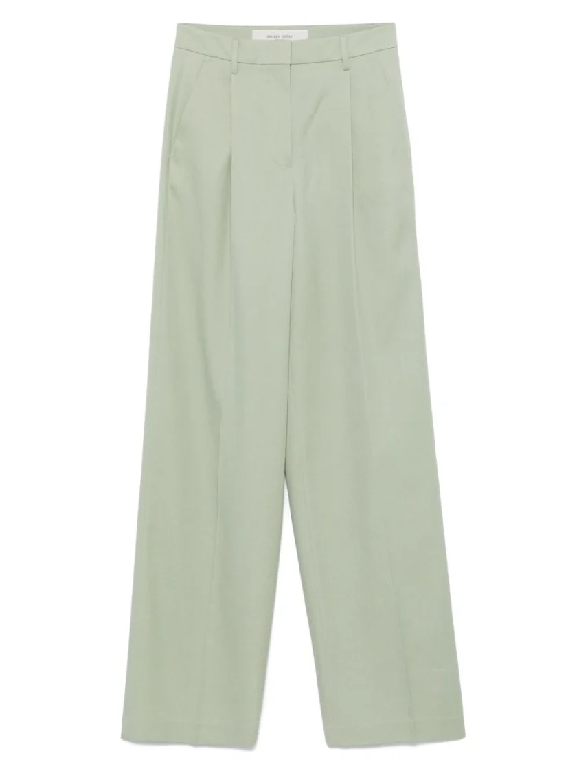 Sage Green Relaxed Fit Trousers With Functional Pockets