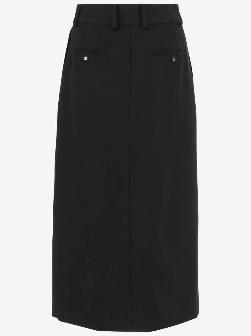 Wool Pencil Skirt Longuette