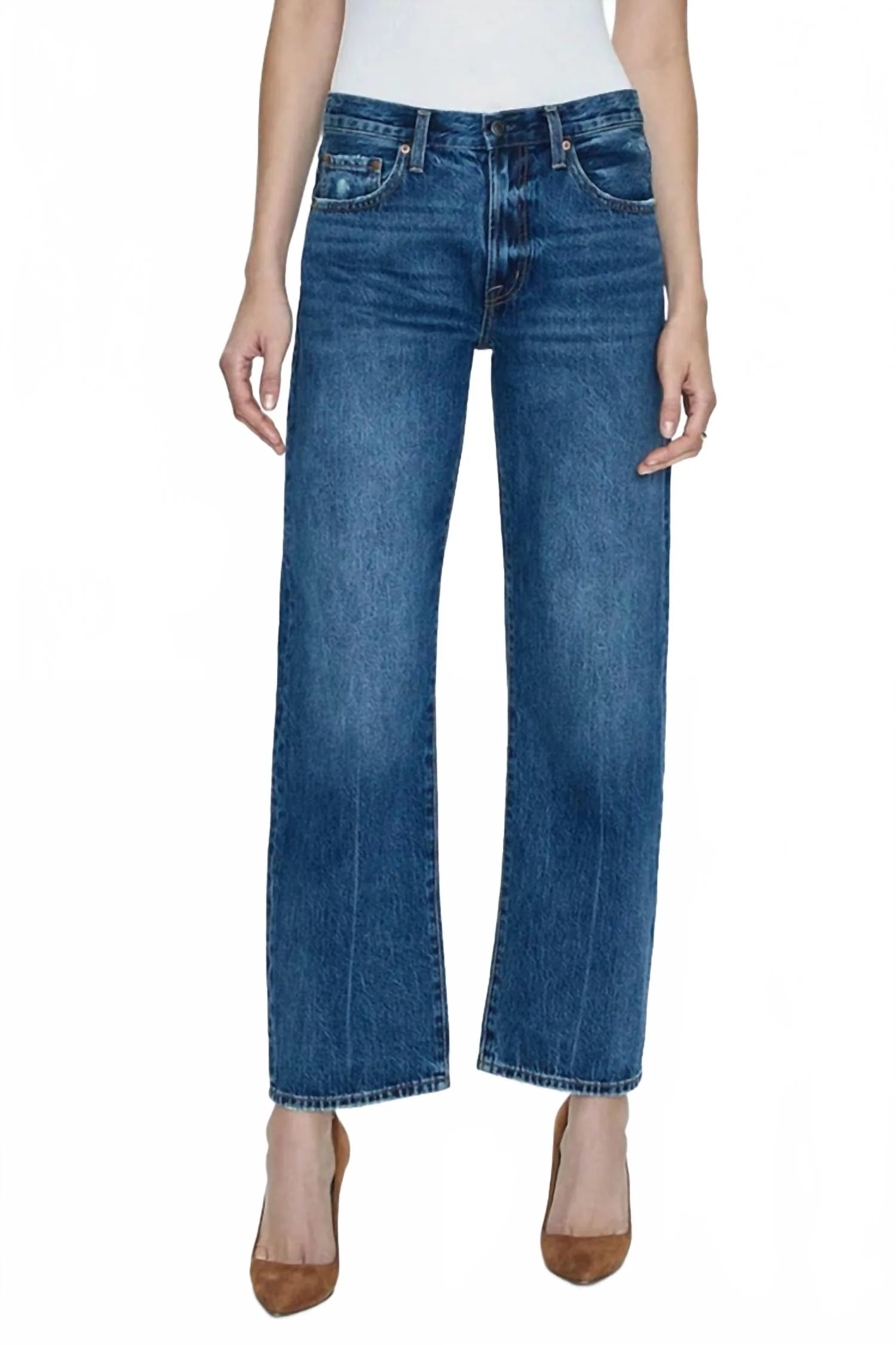 Lexi Mid-Rise Bowed Leg Jeans In Artisan