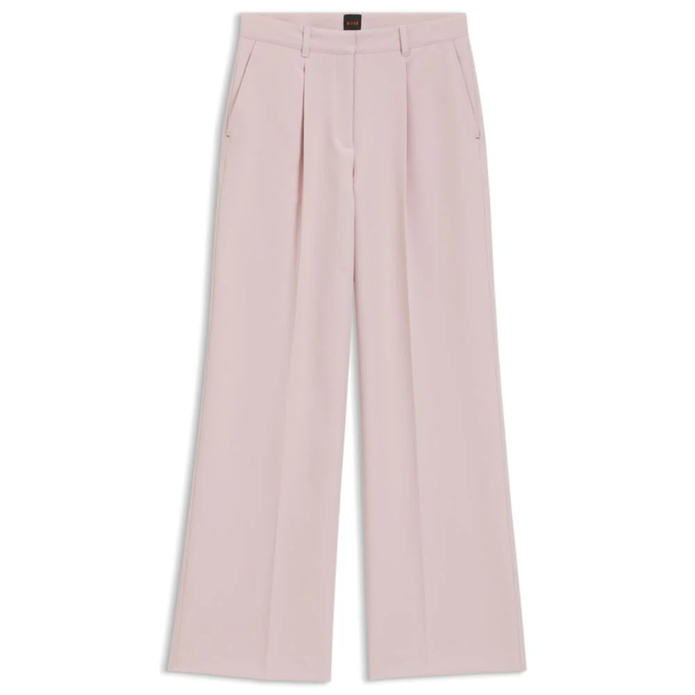 Regular-fit wide-leg pants in stretch fabric