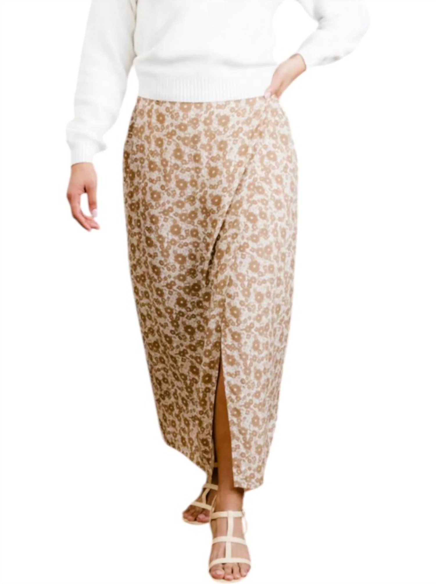 Jianna Wrap Maxi Skirt In Russet