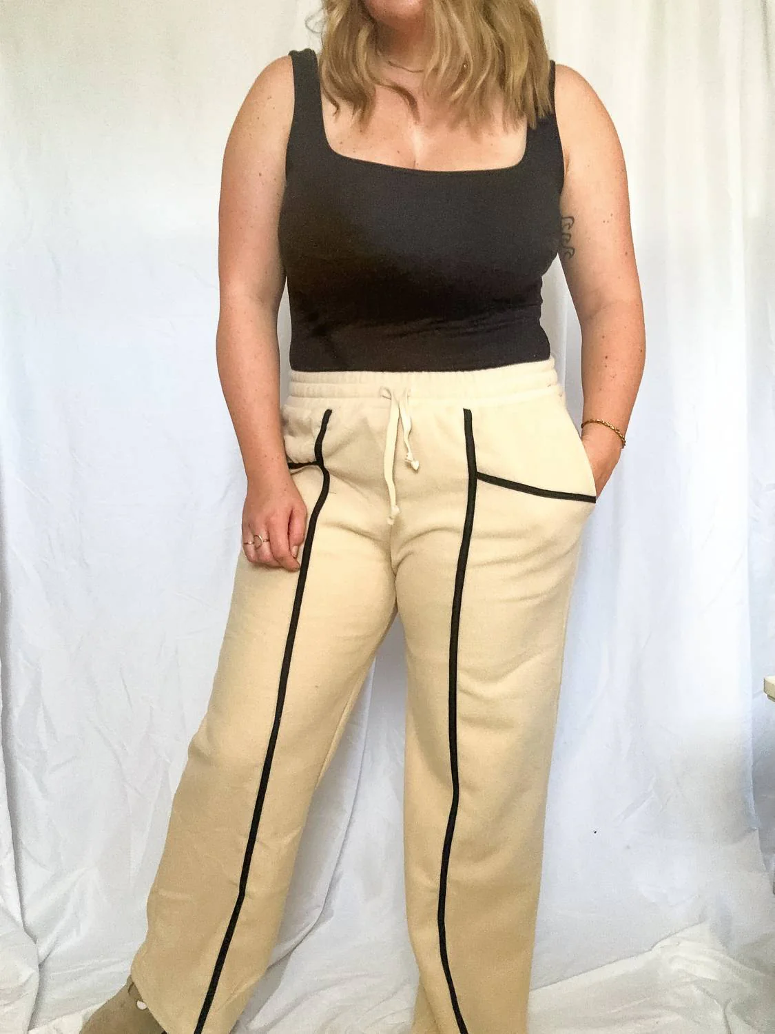 Katy Fleece Lounge Pants In Ivory