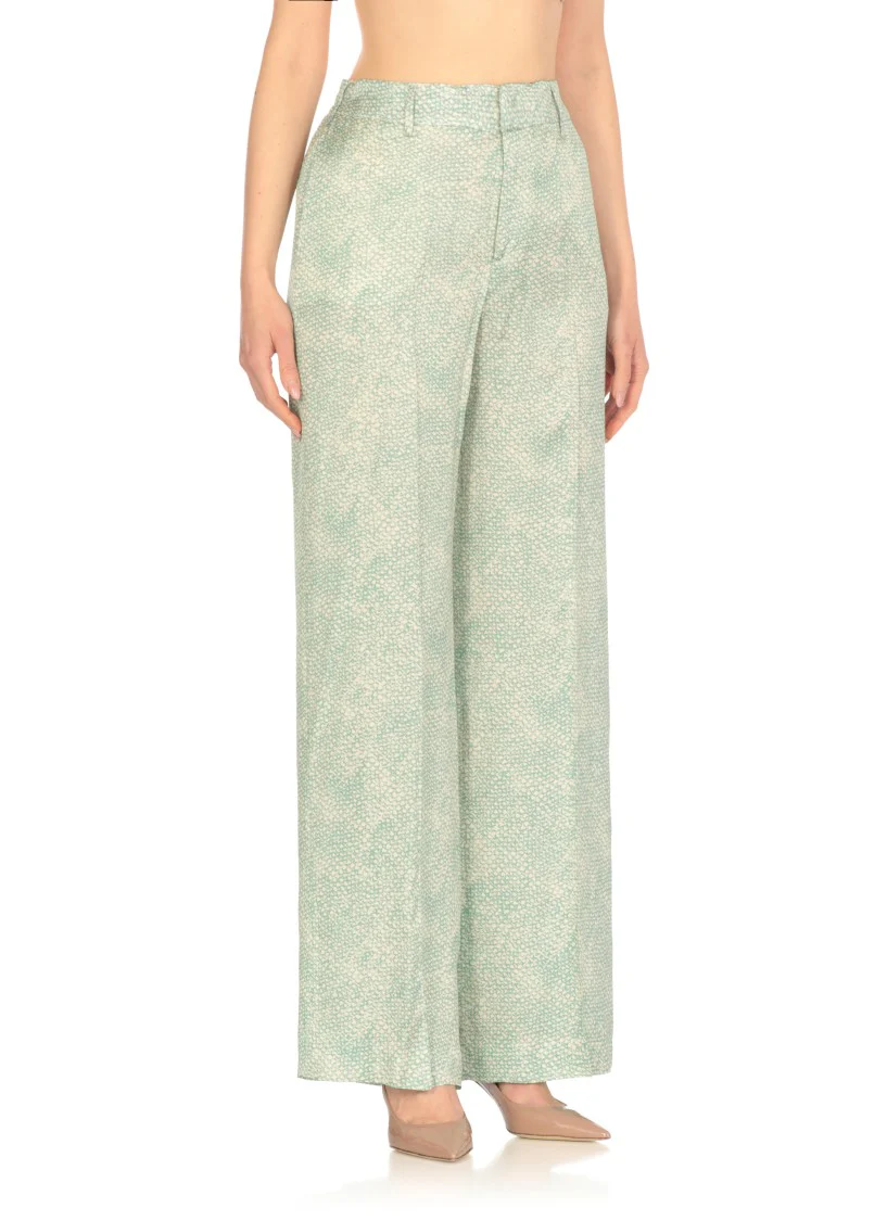 Green Viscose Palazzo Pants