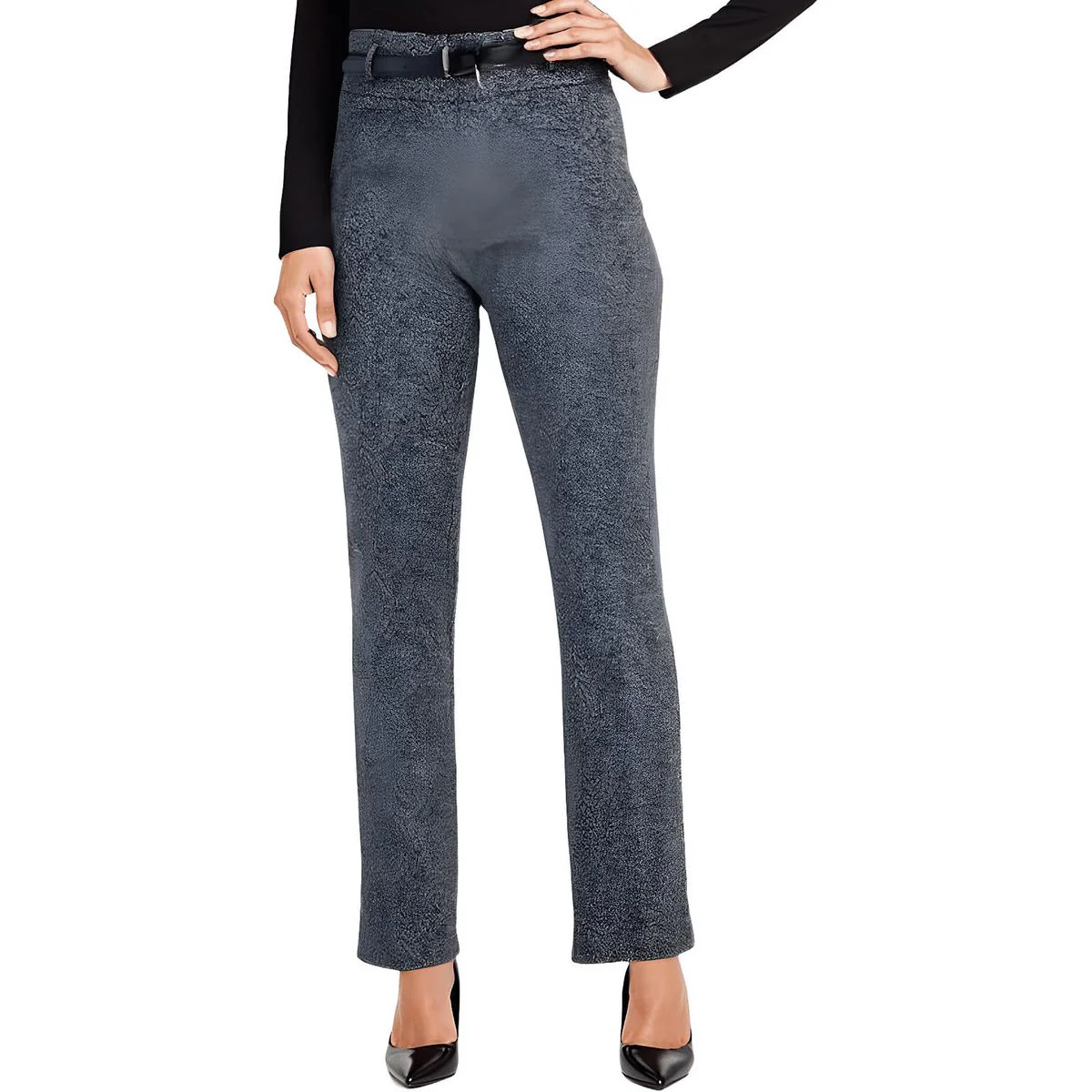 Womens High-Rise Herringbone Dress Pants