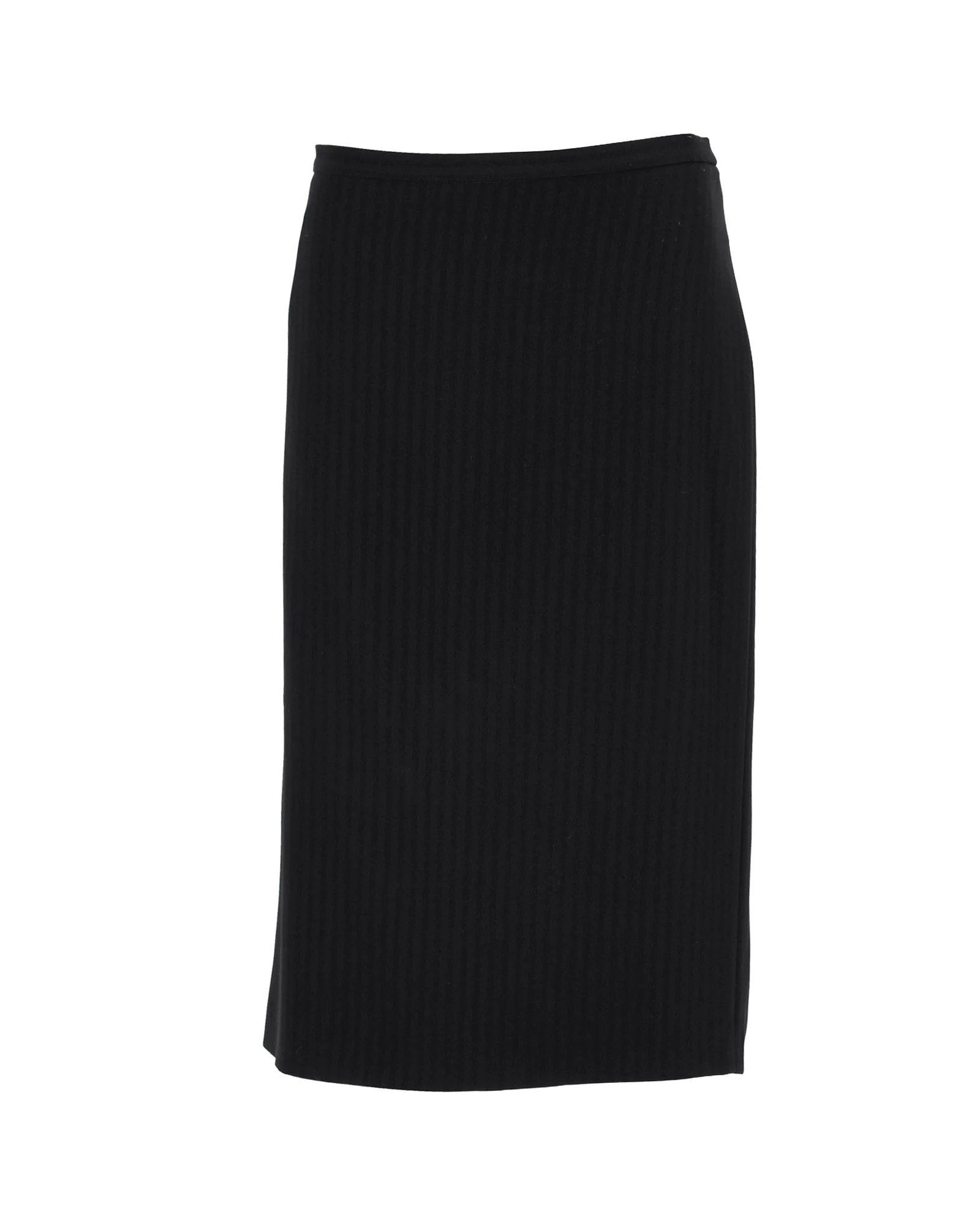 Max Mara Striped Midi Pencil Skirt in Black Triacetate