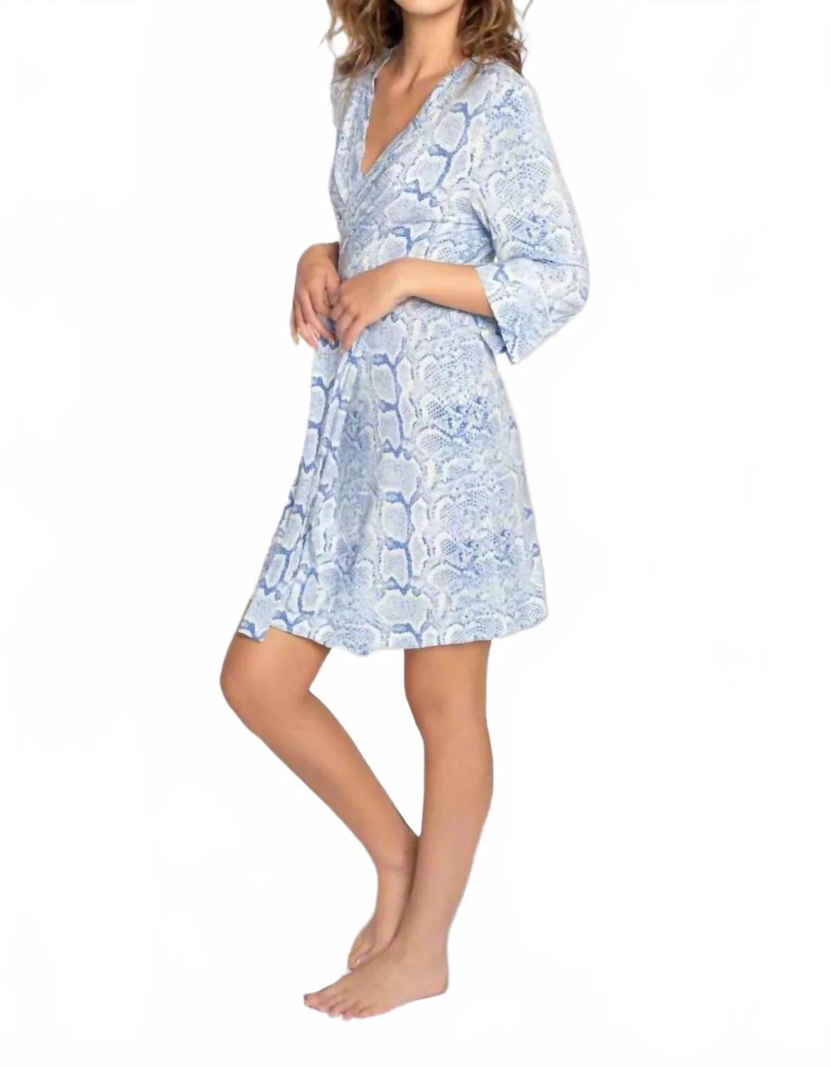 Feelin Snakey Loungewear Robe In Blue
