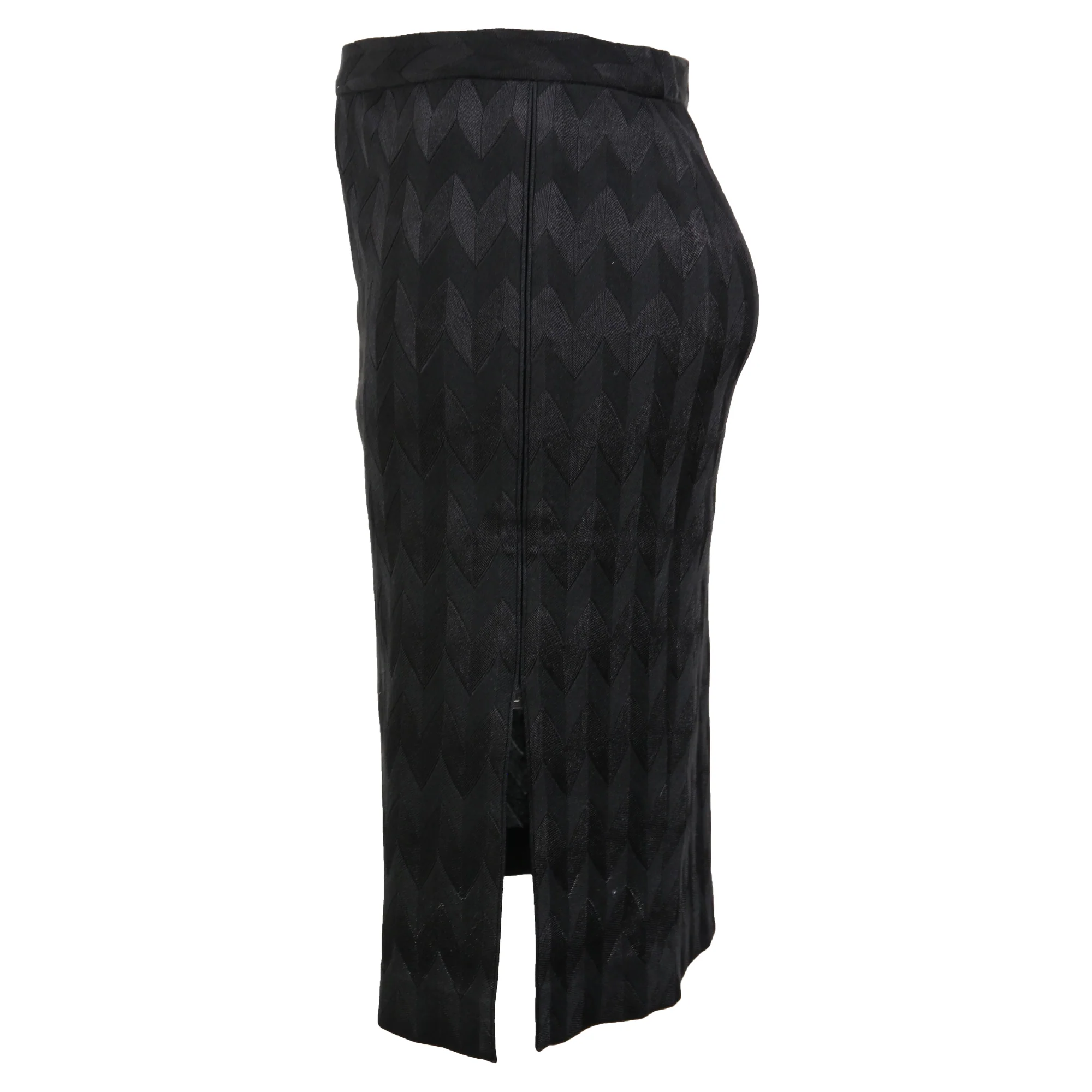 Missoni Zigzag Knit Skirt in Black Polyester