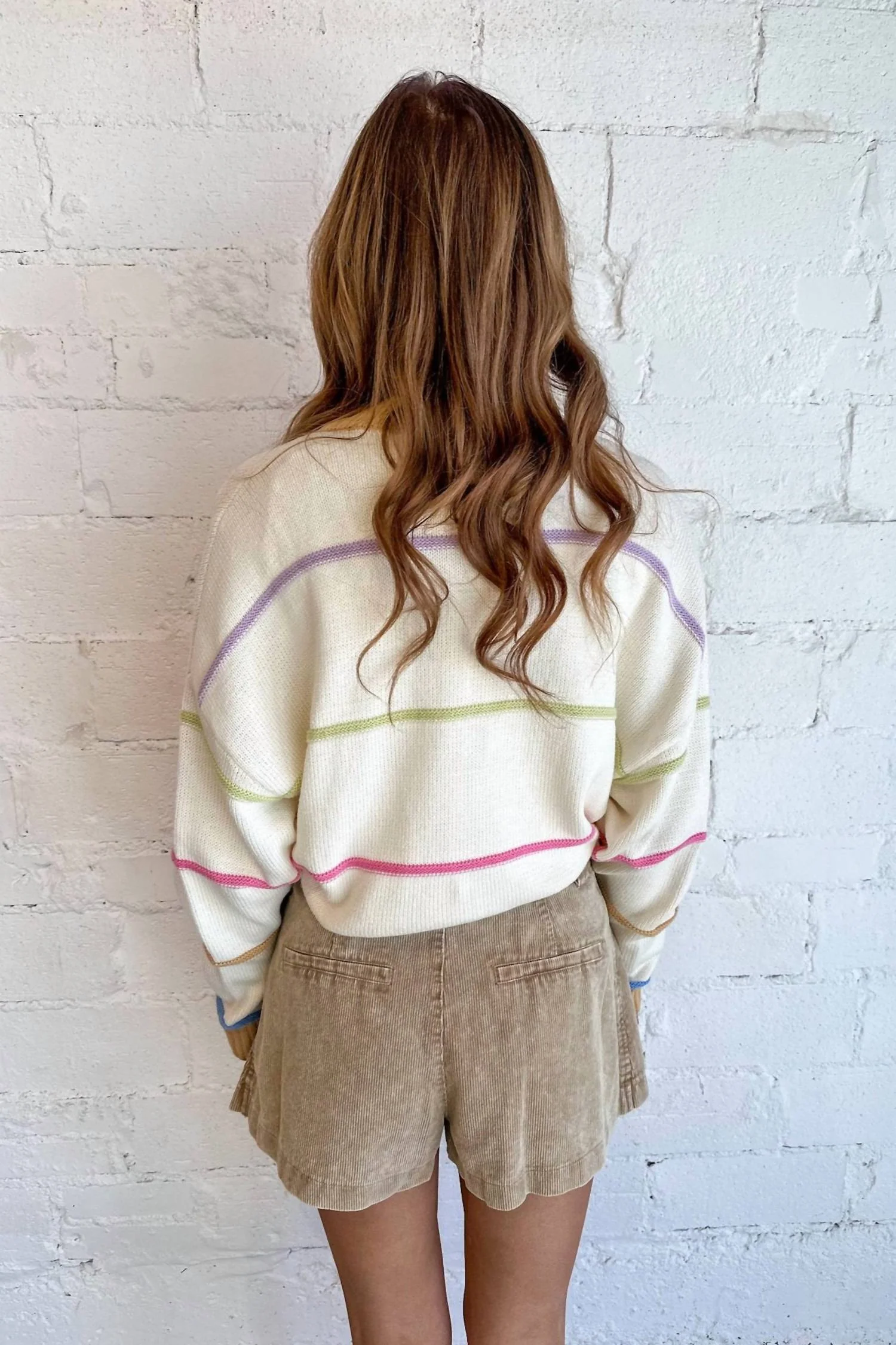 Pleated Corduroy Skirt In Camel