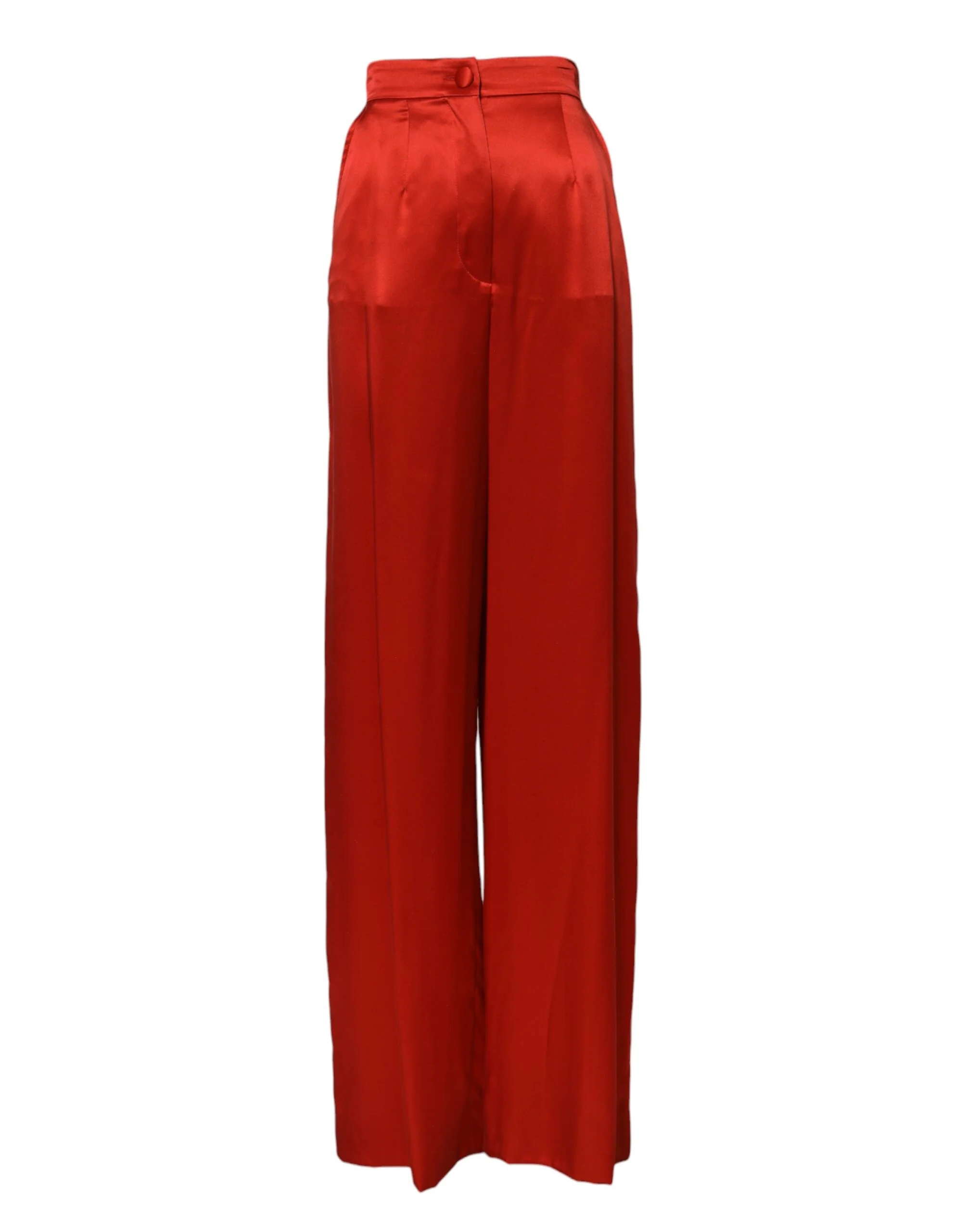 Dolce & Gabbana Satin High Waist Wide Leg Women's Pants