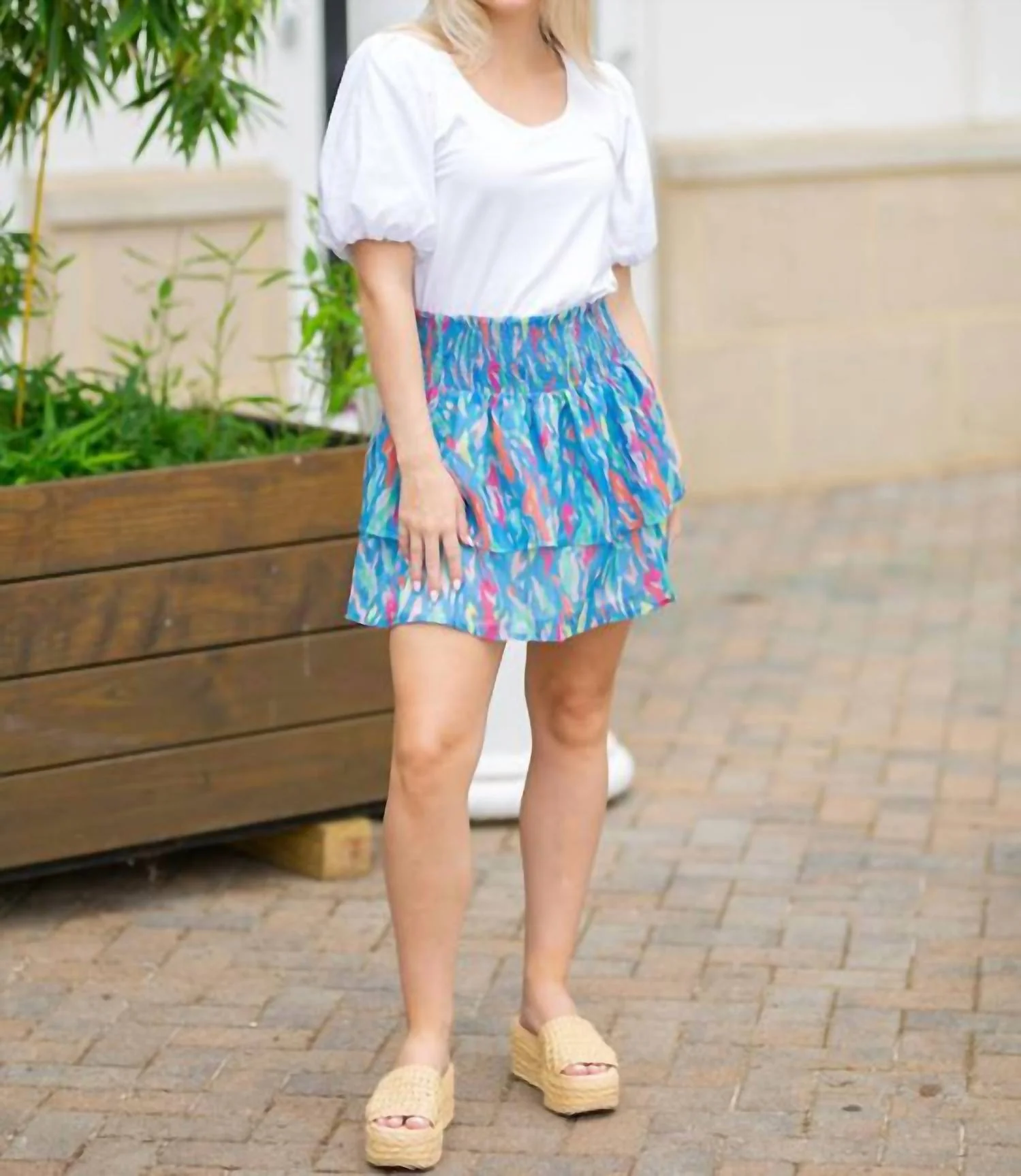 Marley Skirt In Tiger Tail Multi Blue