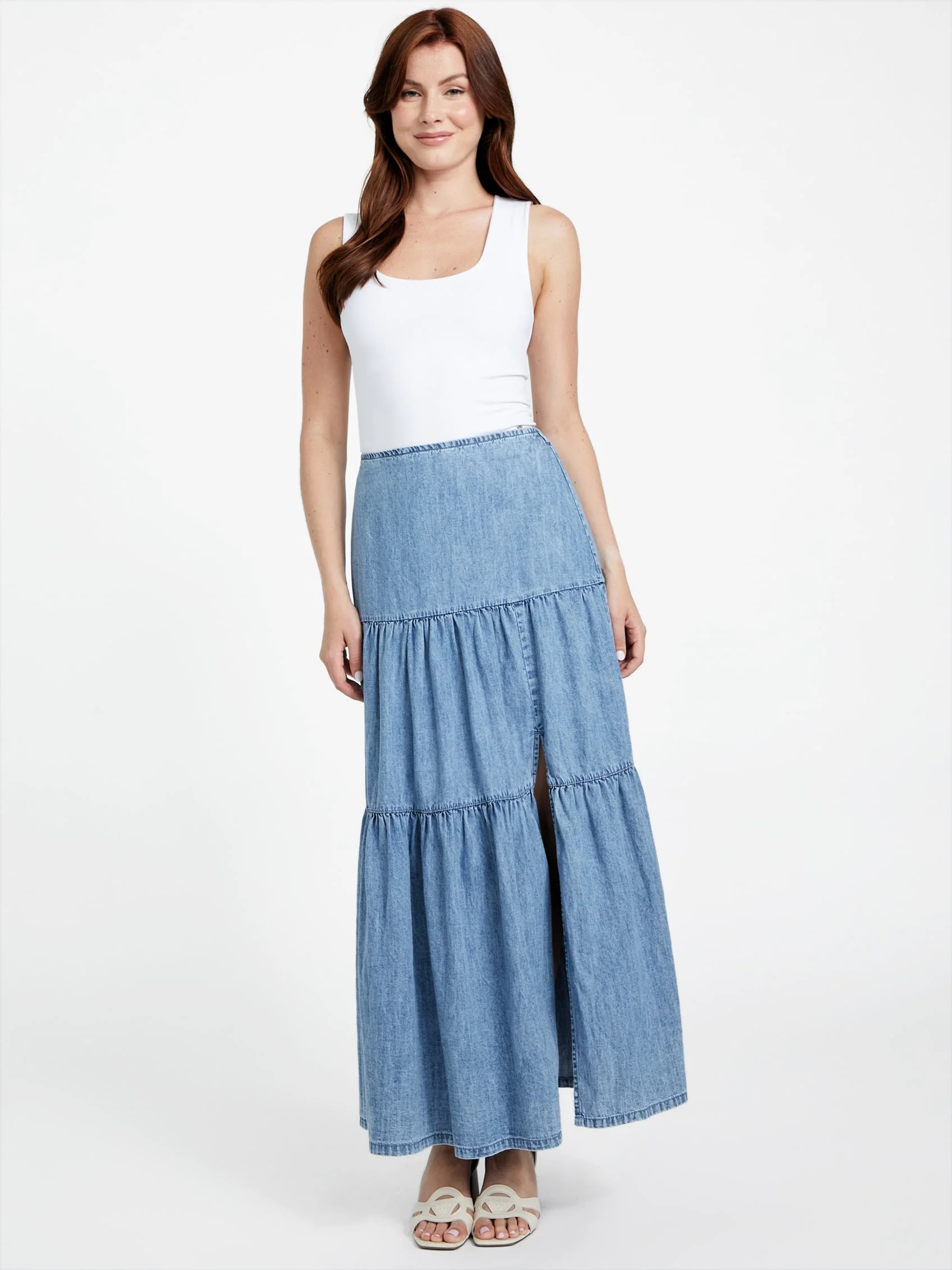 Gloria Denim Maxi Skirt