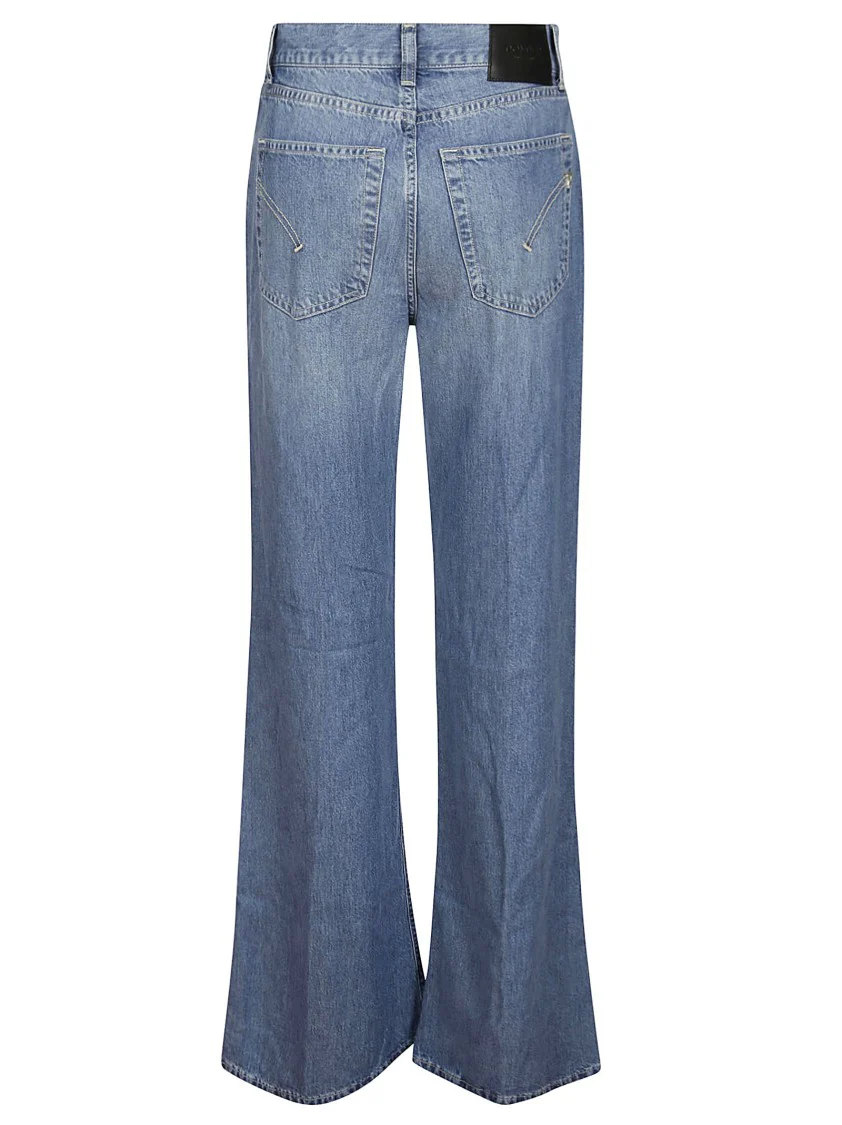Five-Pocket Wide Leg Jeans With Regular Waist