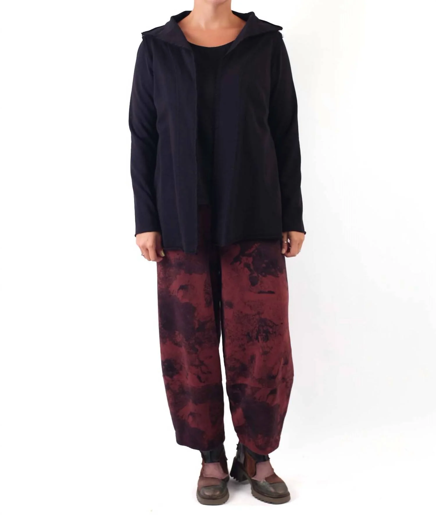 Printed Cotton Terry Pants In Red