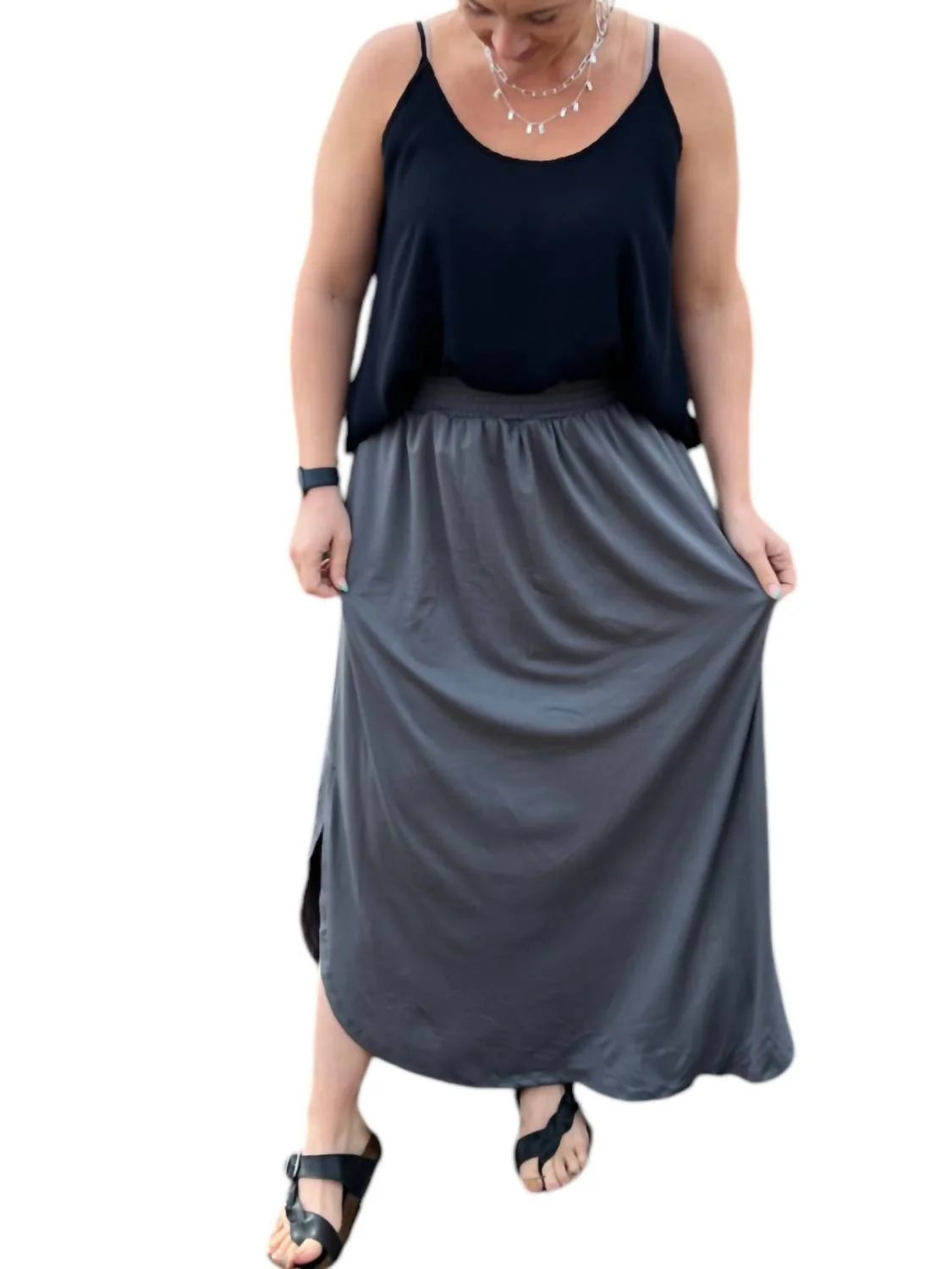 Maxi Skirt In Charcoal