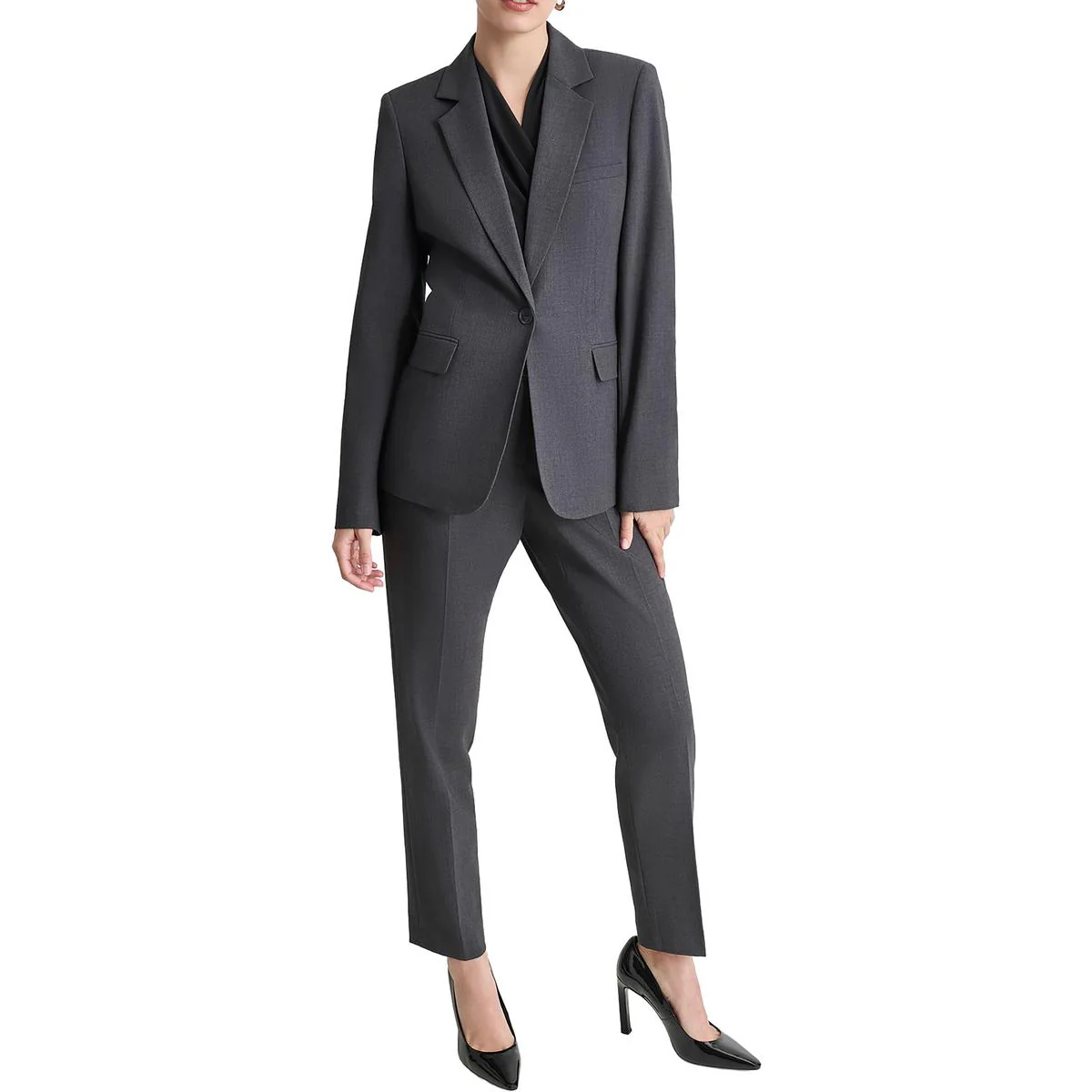 Womens Rayon One-Button Blazer
