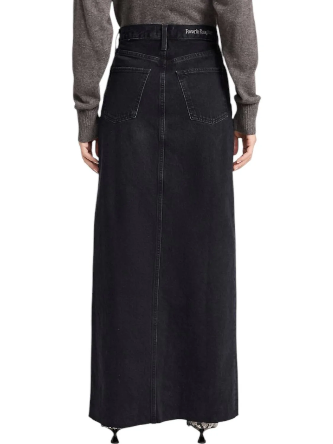 Sadie High Rise Skirt In Asphalt