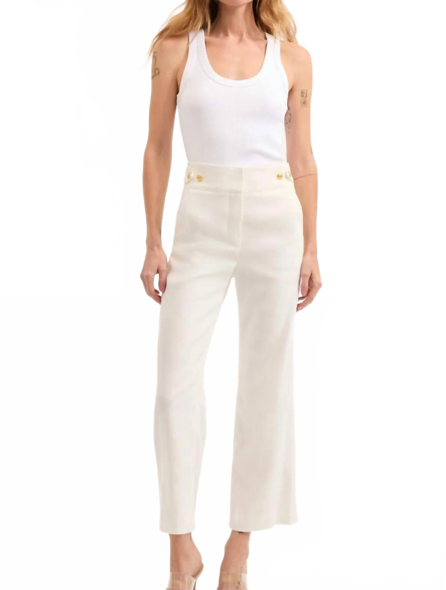 Aubrie Pant In White