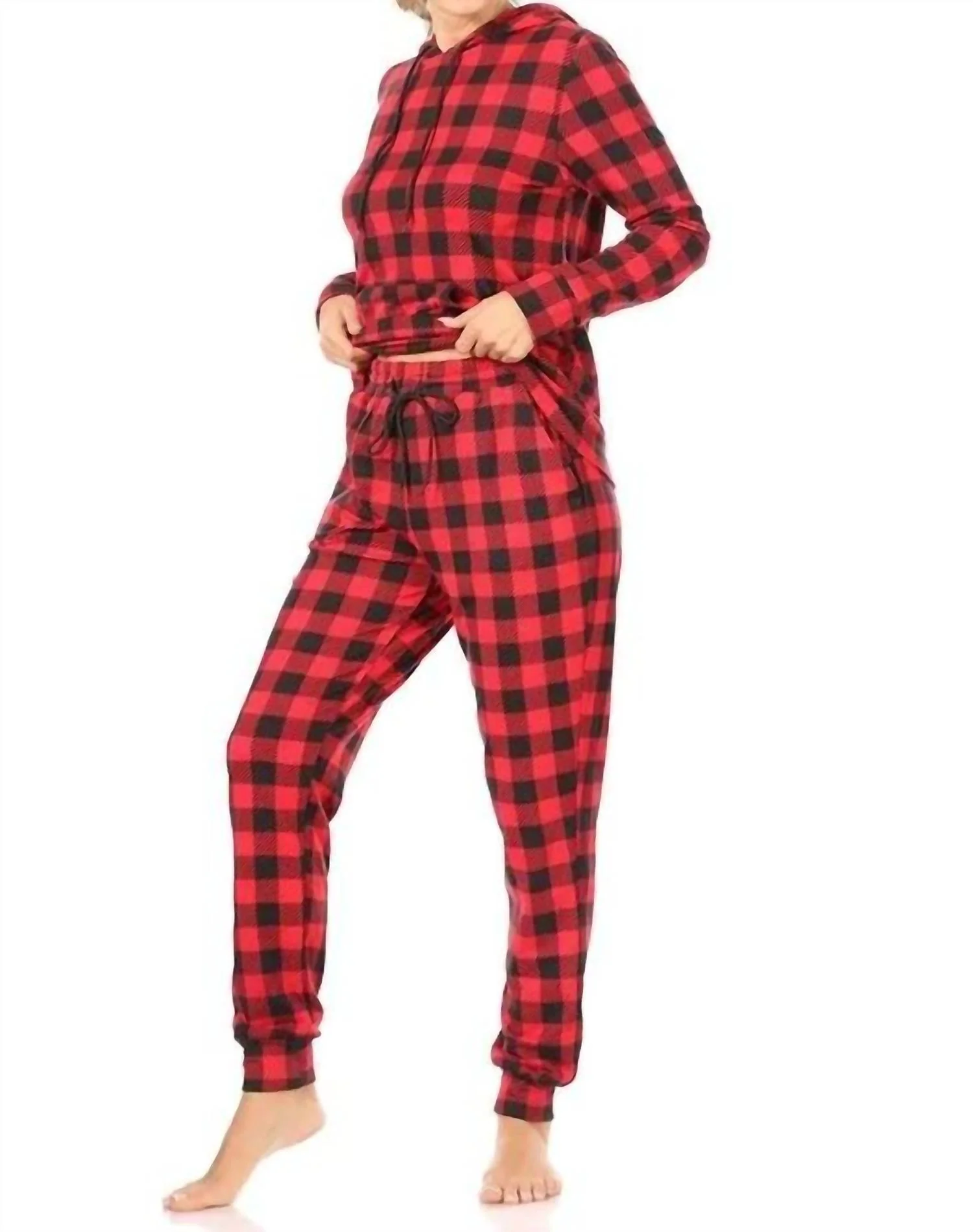 Hooded Lounge Set Pajamas In Multi