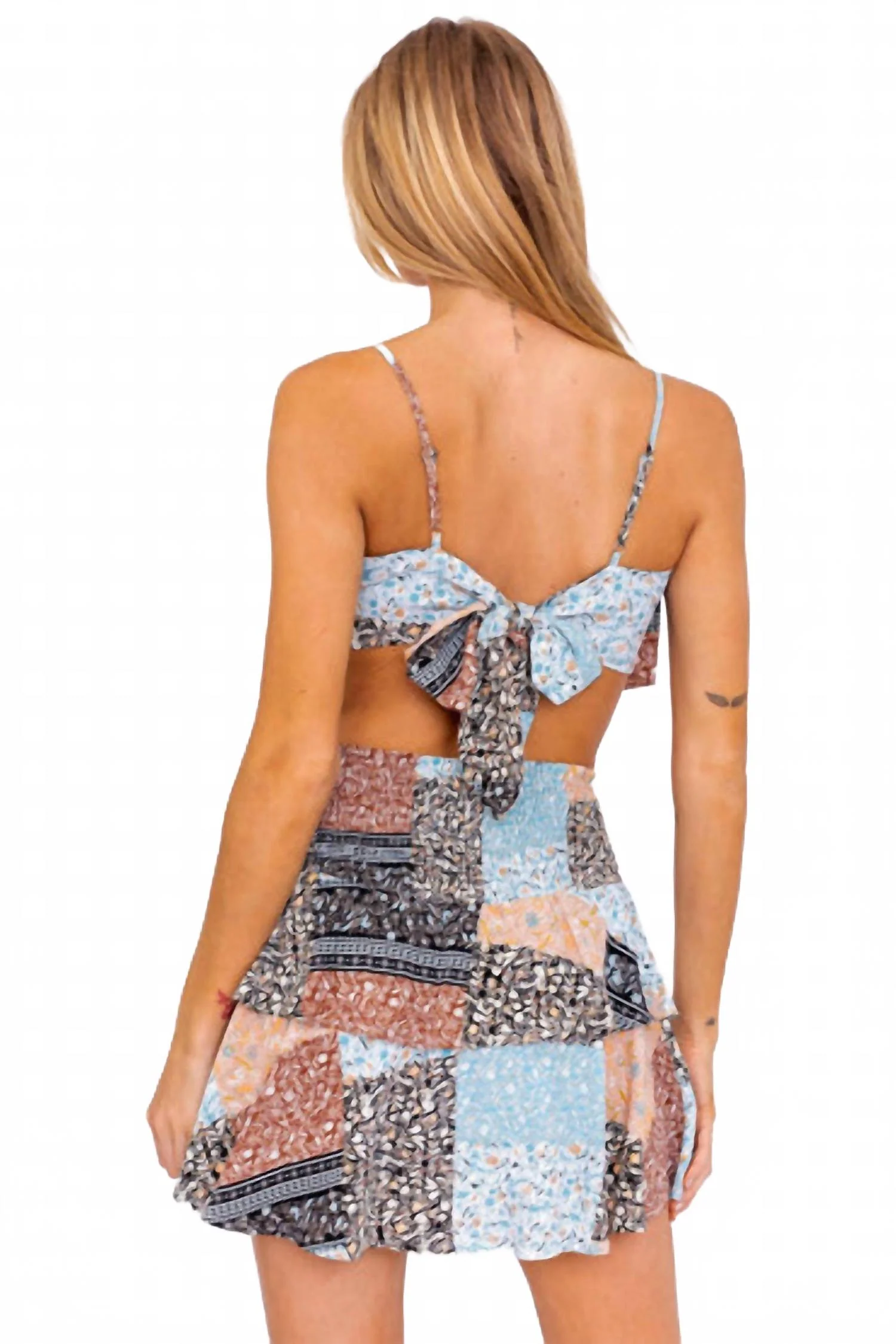 Mocha Muse Patchwork Set In Black-Teal