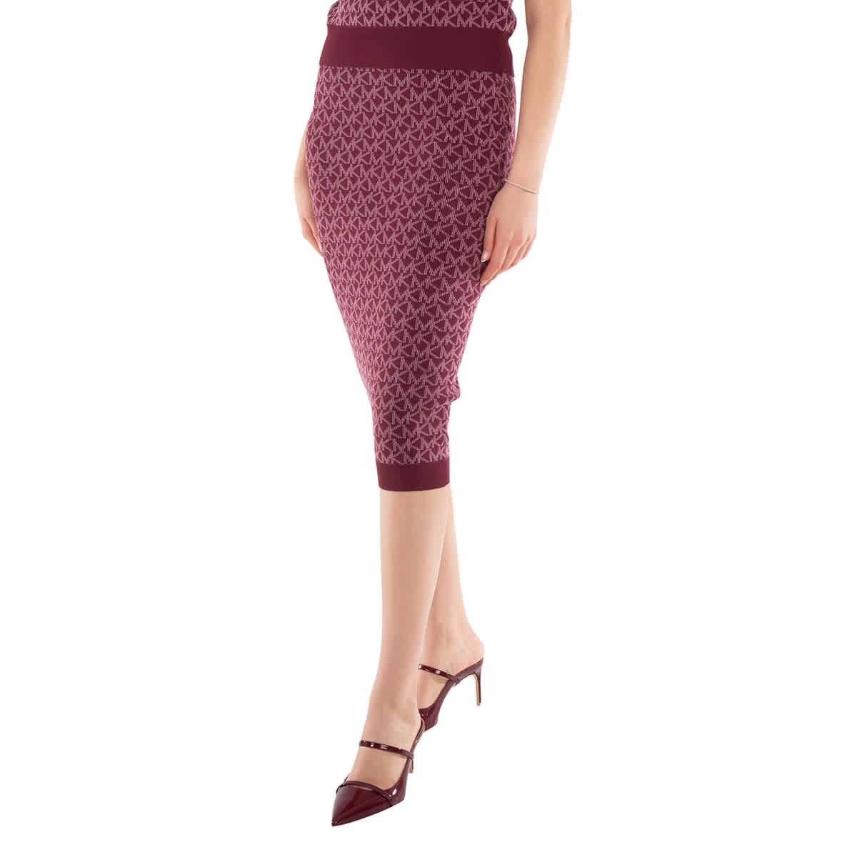 Michael Kors Logo Jacquard High-Waisted Skirt