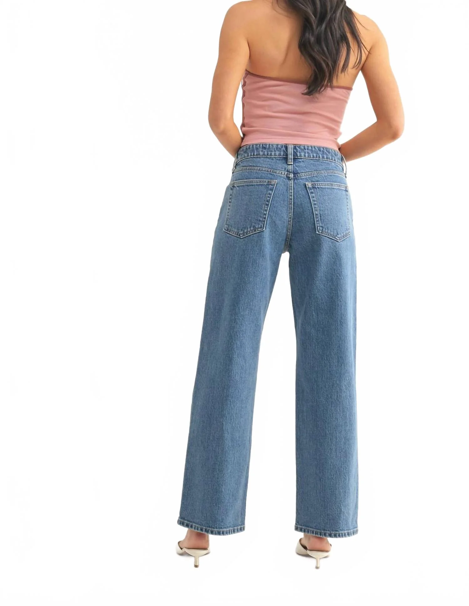 Full Length Retro Straight In Medium Denim