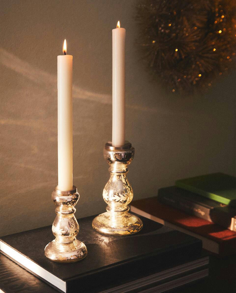 GEOMETRIC GLASS CANDLESTICK