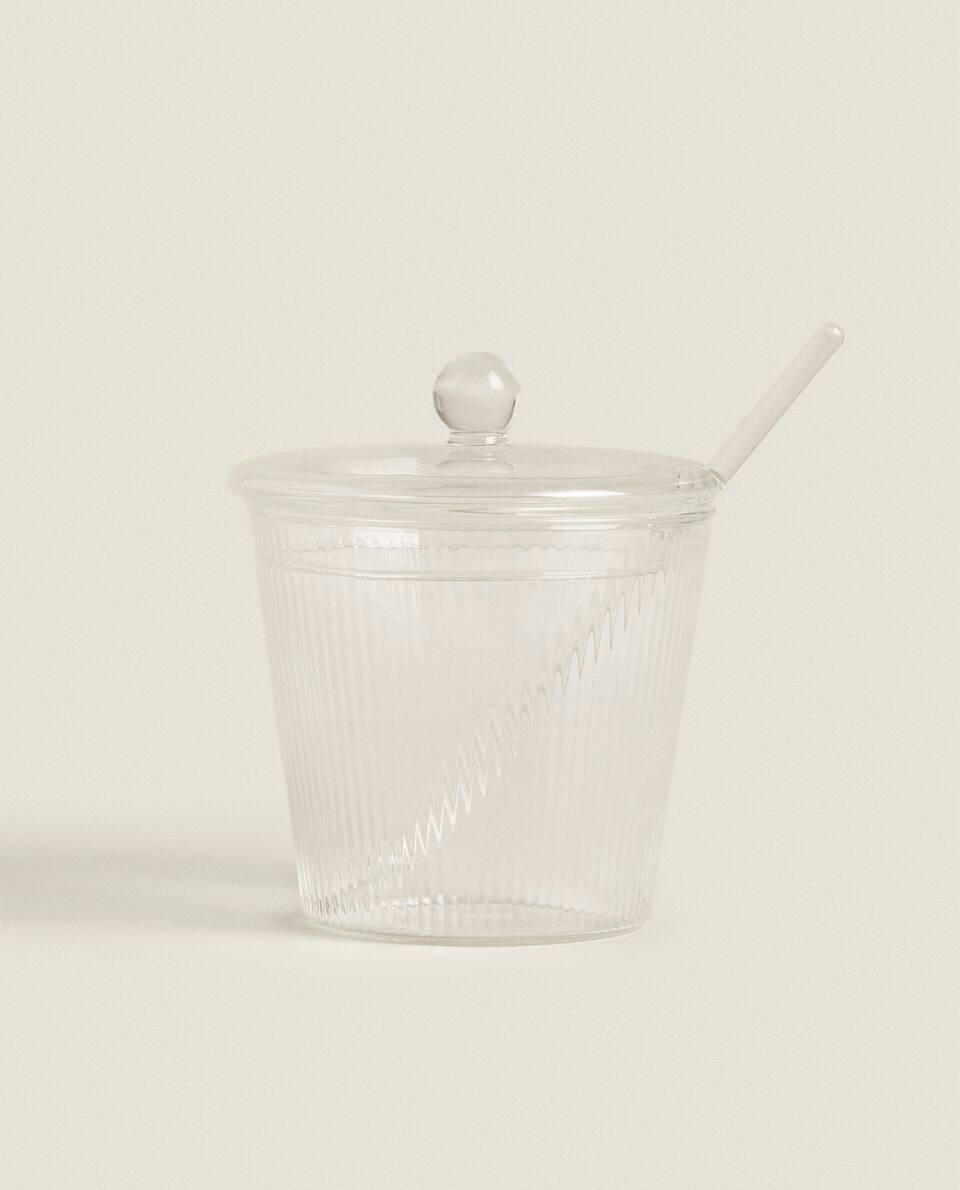 BOROSILICATE GLASS SUGAR BOWL
