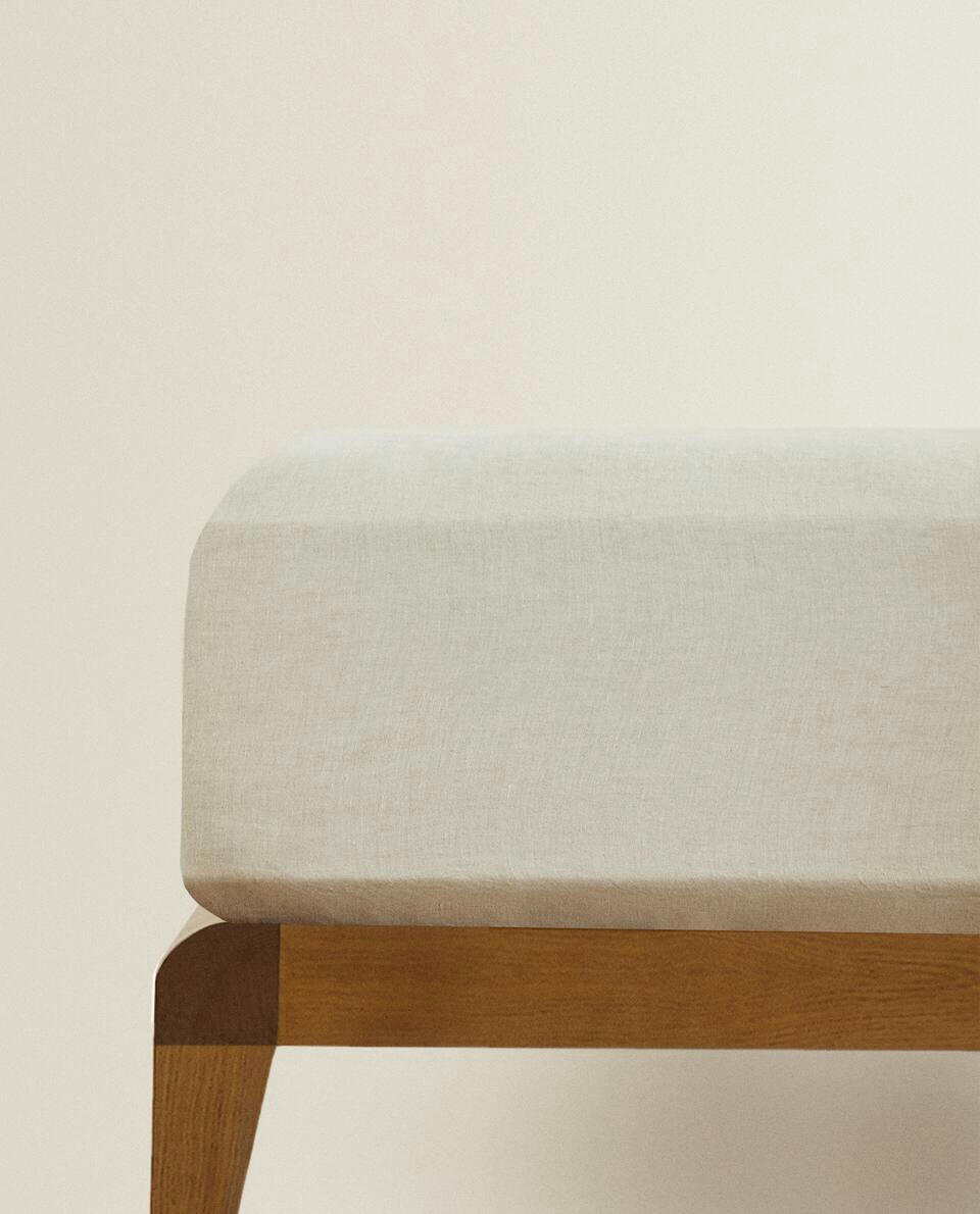 (140 GxM2) WASHED LINEN FITTED SHEET