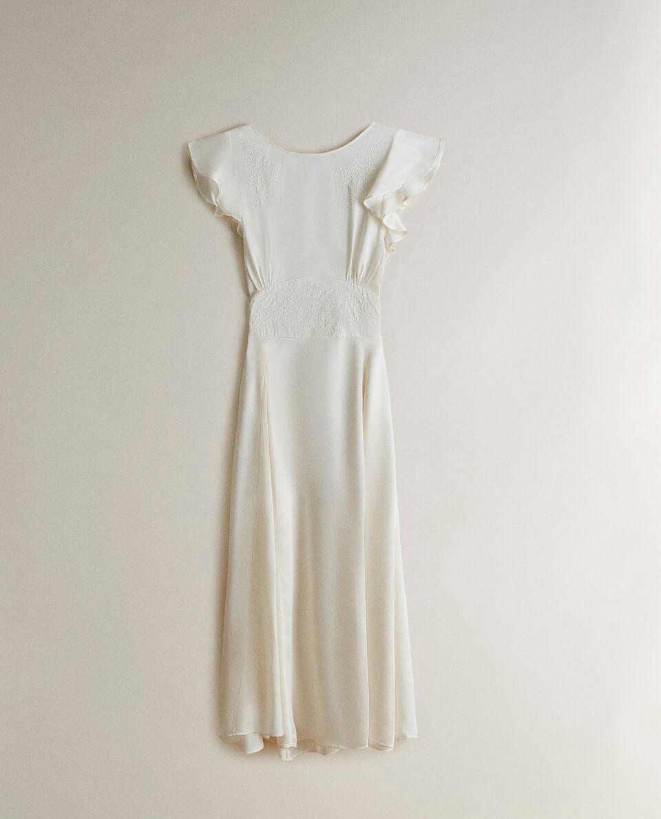 NIGHTDRESS IN EMBROIDERED SATIN