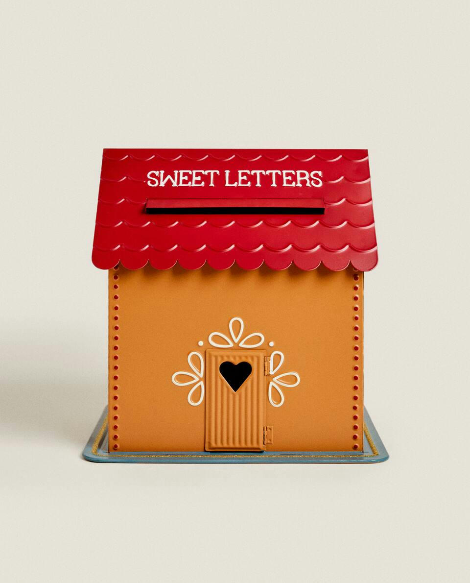 CHILDRENS CHRISTMAS GINGERBREAD HOUSE LETTER BOX