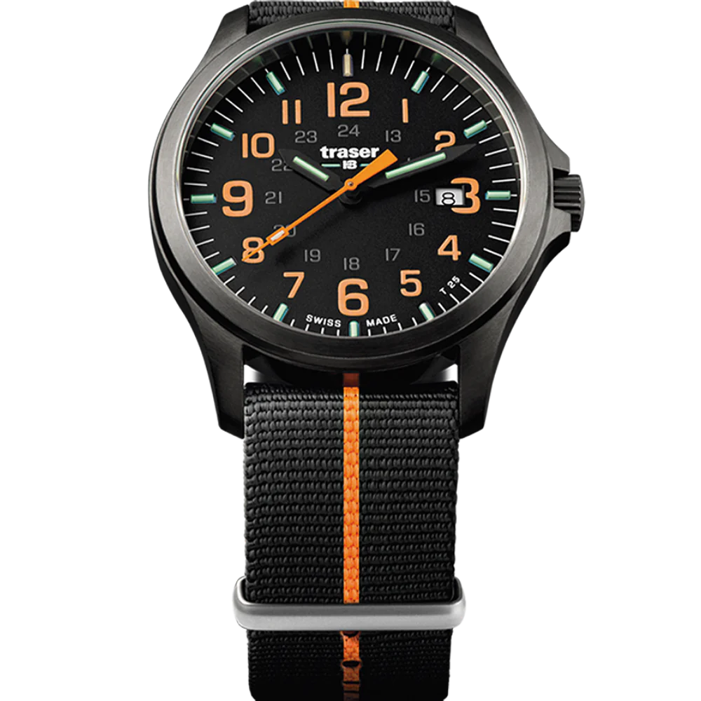 Zegarek męski Traser P67 Officer Pro GunMetal Black/Orange - 107425