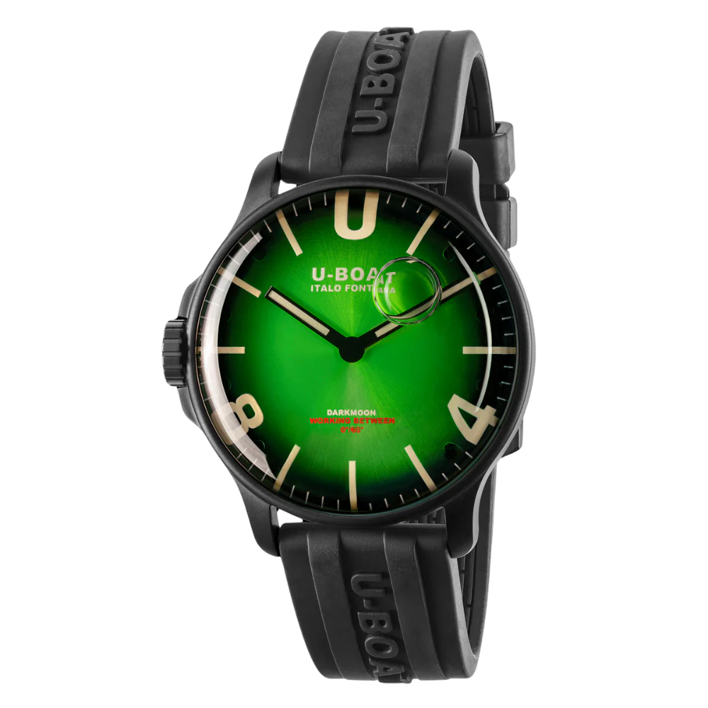 Zegarek U-BOAT Darkmoon 44 mm Green PVD Soleil - 8698/D