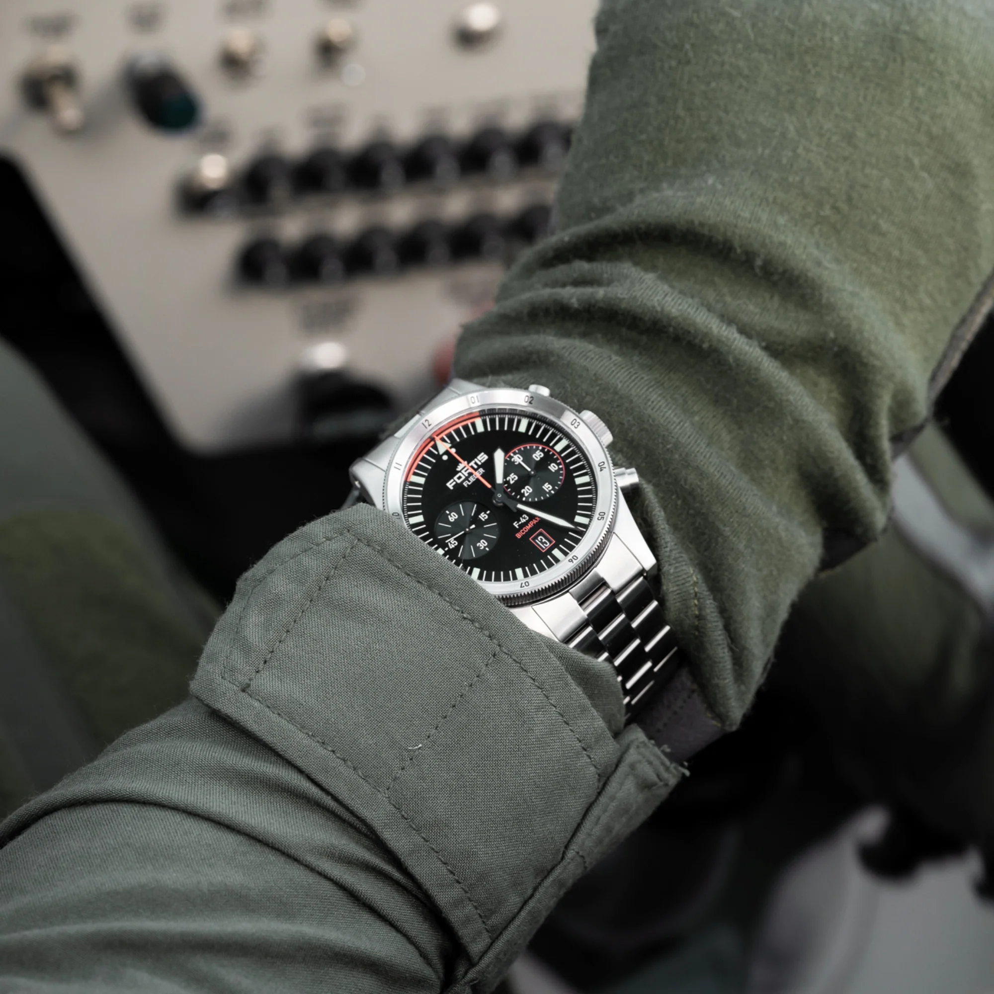 Zegarek Fortis Flieger F-43 Bicompax - 4240004