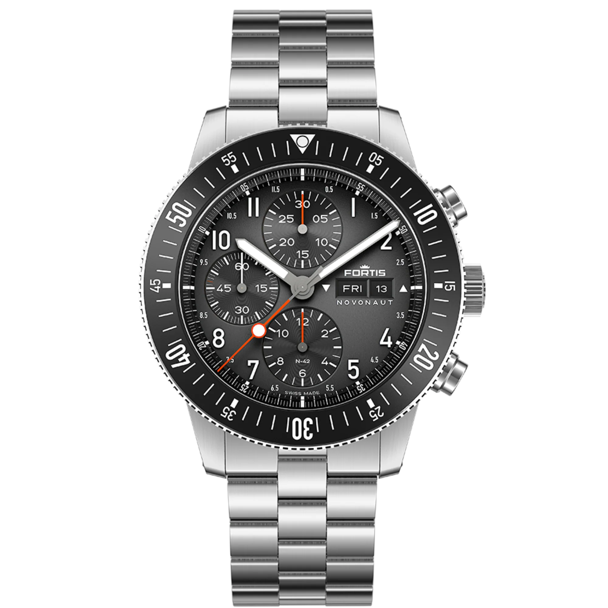 Zegarek Fortis Novonaut N-42 Legacy Edition Block Bracelet - F2040008