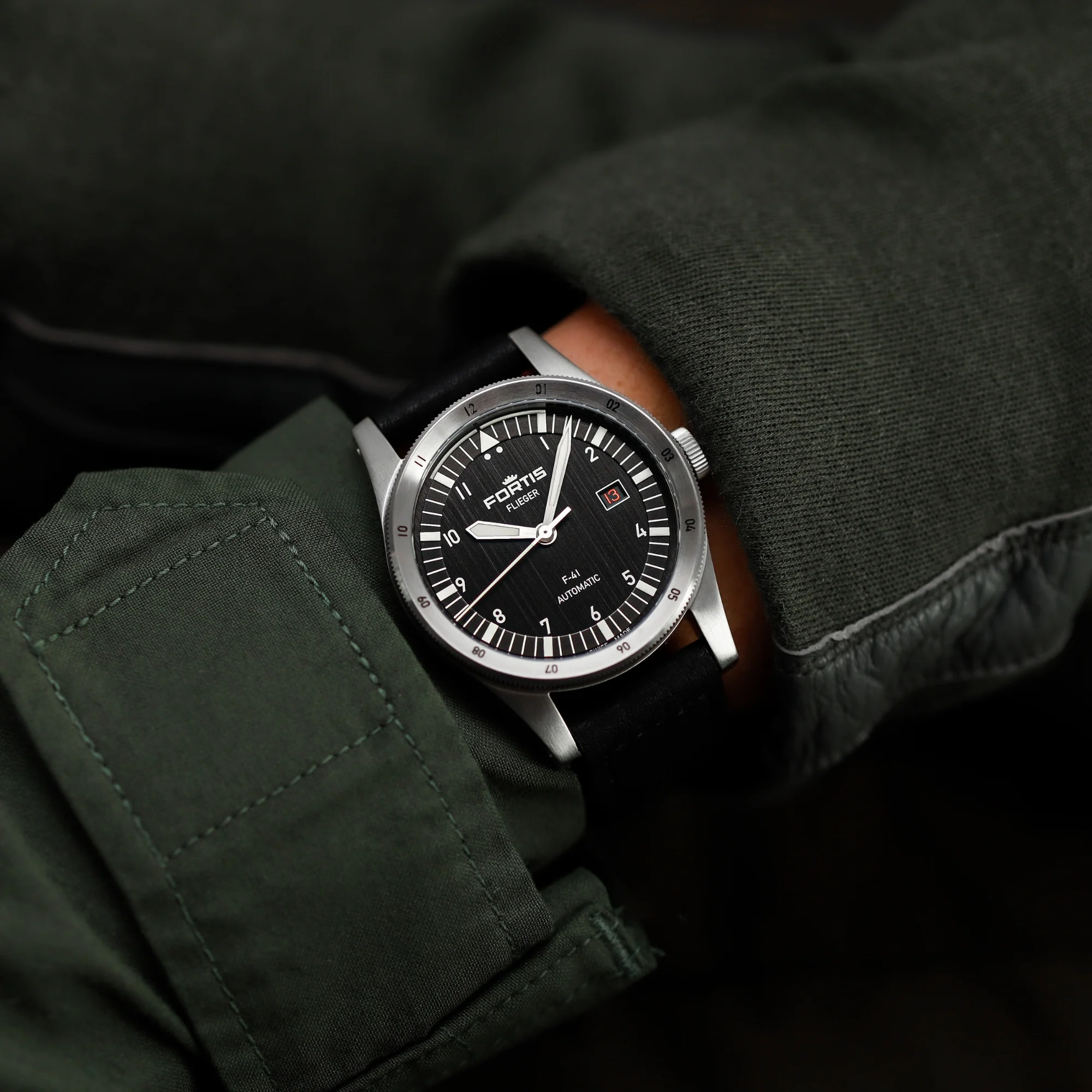 Zegarek Fortis Flieger F-41 Automatic Black - 4220018