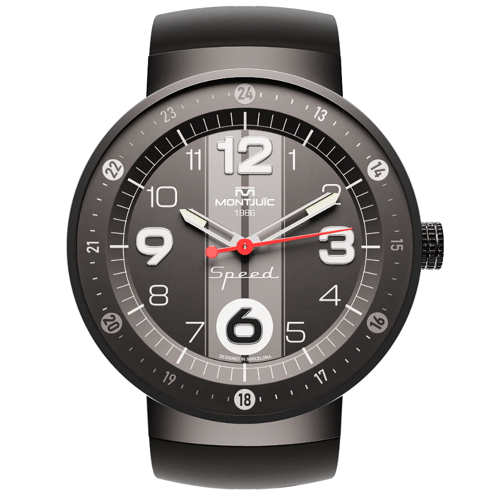 Zegarek Montjuïc Speed Sport Grey Stripes PVD - MJ1.0903.B