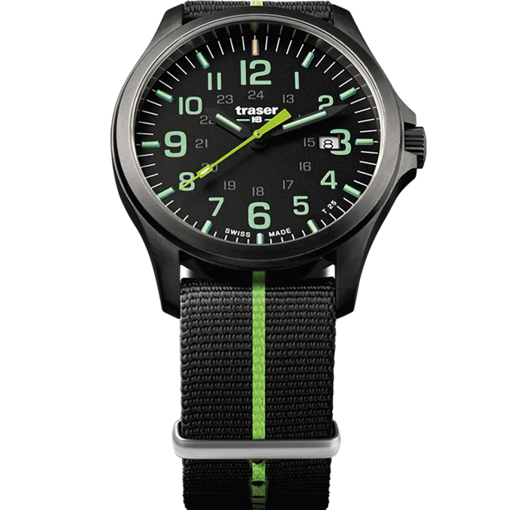 Zegarek męski Traser P67 Officer Pro GunMetal Black/Lime - 107426