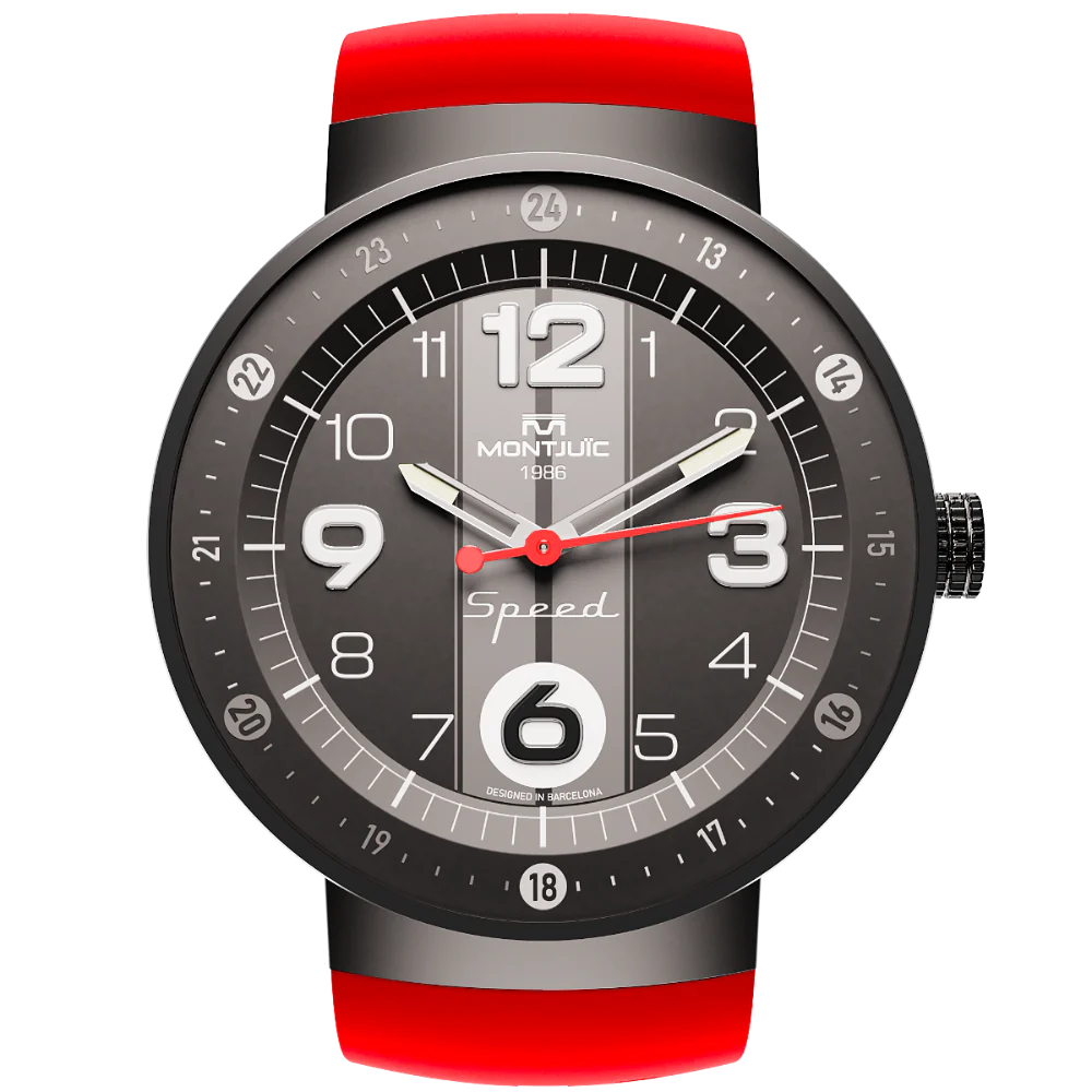 Zegarek Montjuïc Speed Sport Grey Stripes PVD - MJ1.0903.B