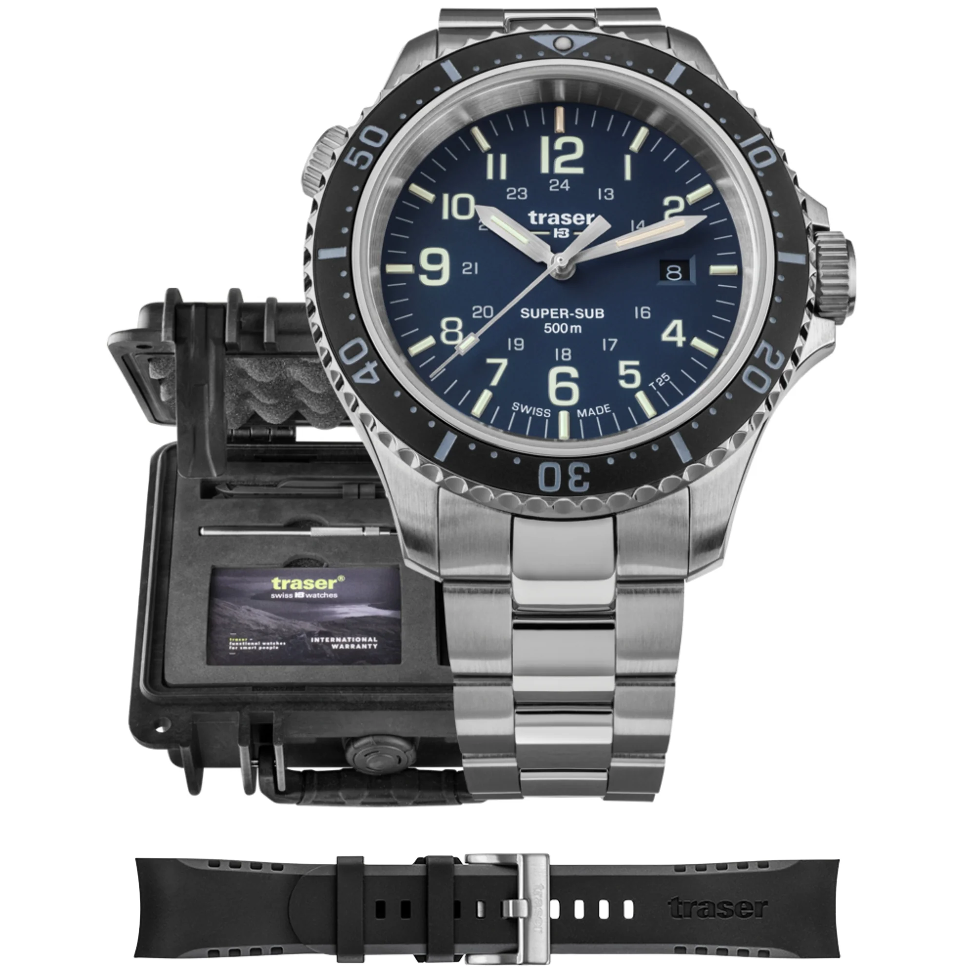 Zegarek męski Traser P67 Diver Blue SET - 109373