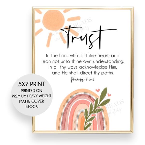 Trust in the Lord,  2022 LDS Mutual Theme  Handouts, 5×7 Prints, Bookmarks, Premium Cover Stock, package of 6 Rainbow Print