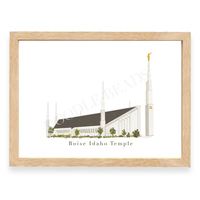 Boise Idaho Temple Print, Watercolor Art, 8×10, 5×7, Bookmark
