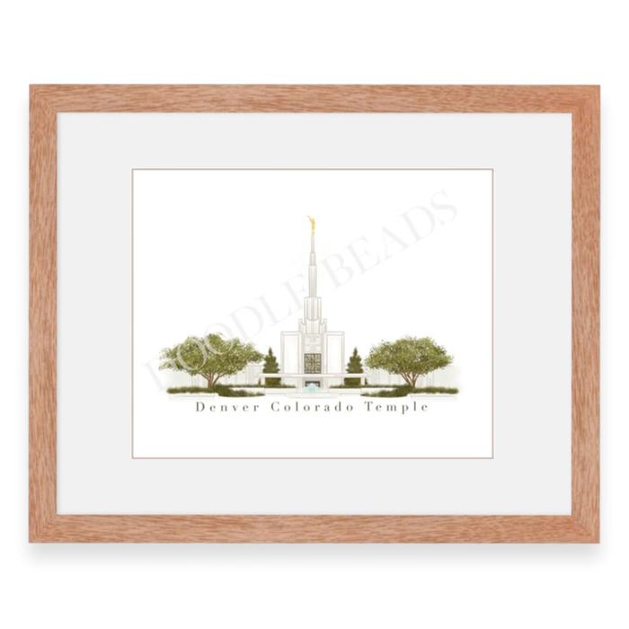 Denver Colorado LDS Temple Print, Watercolor Art, 8×10, 5×7 and Bookmark