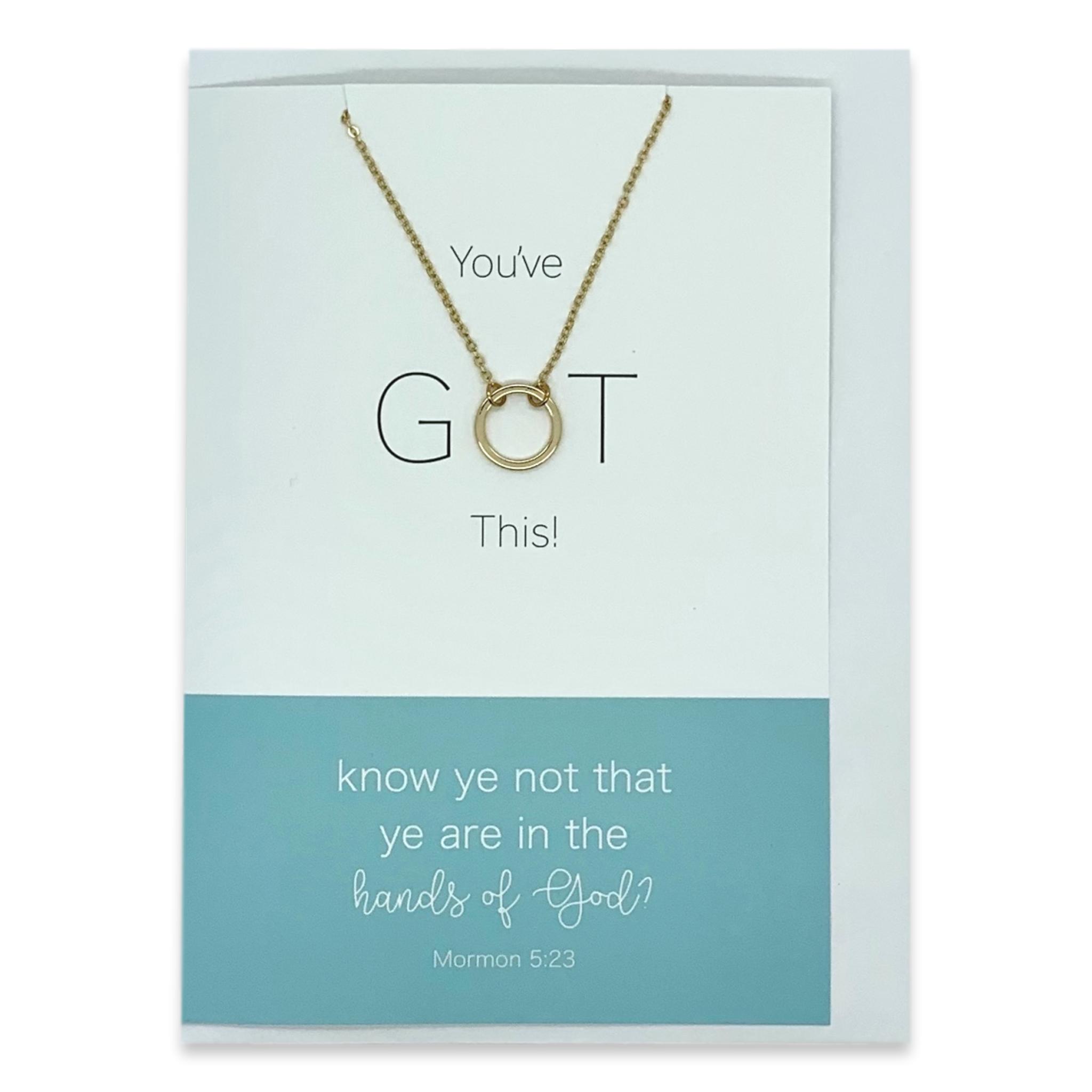 You’ve GOT This, “Know Ye Not That Ye Are In The Hands of God�?Greeting Card With Eternity Ring Necklace
