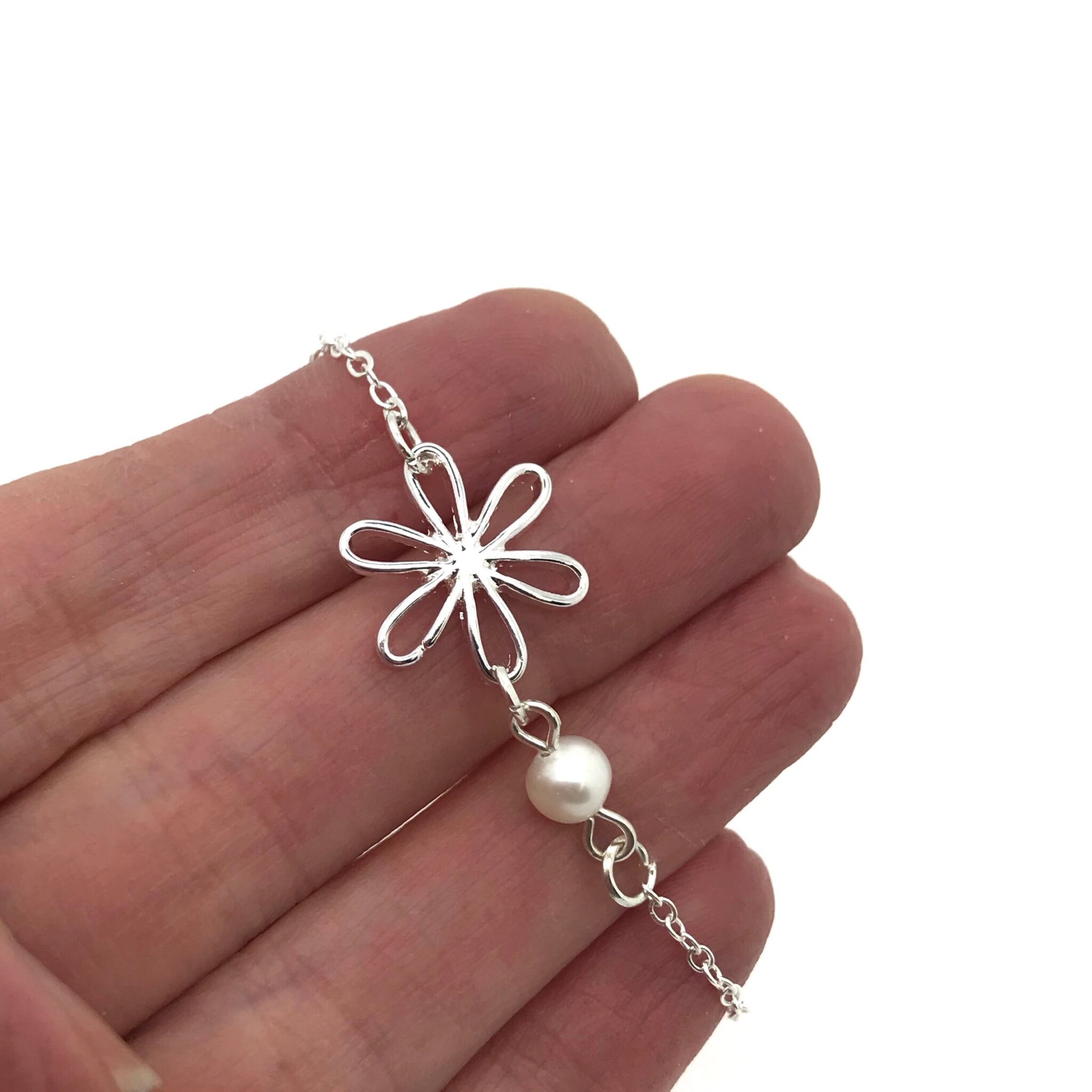 Flower Pearl Bracelet, I Found My Mister But I Still Need My Sister..Flower Girl Proposal