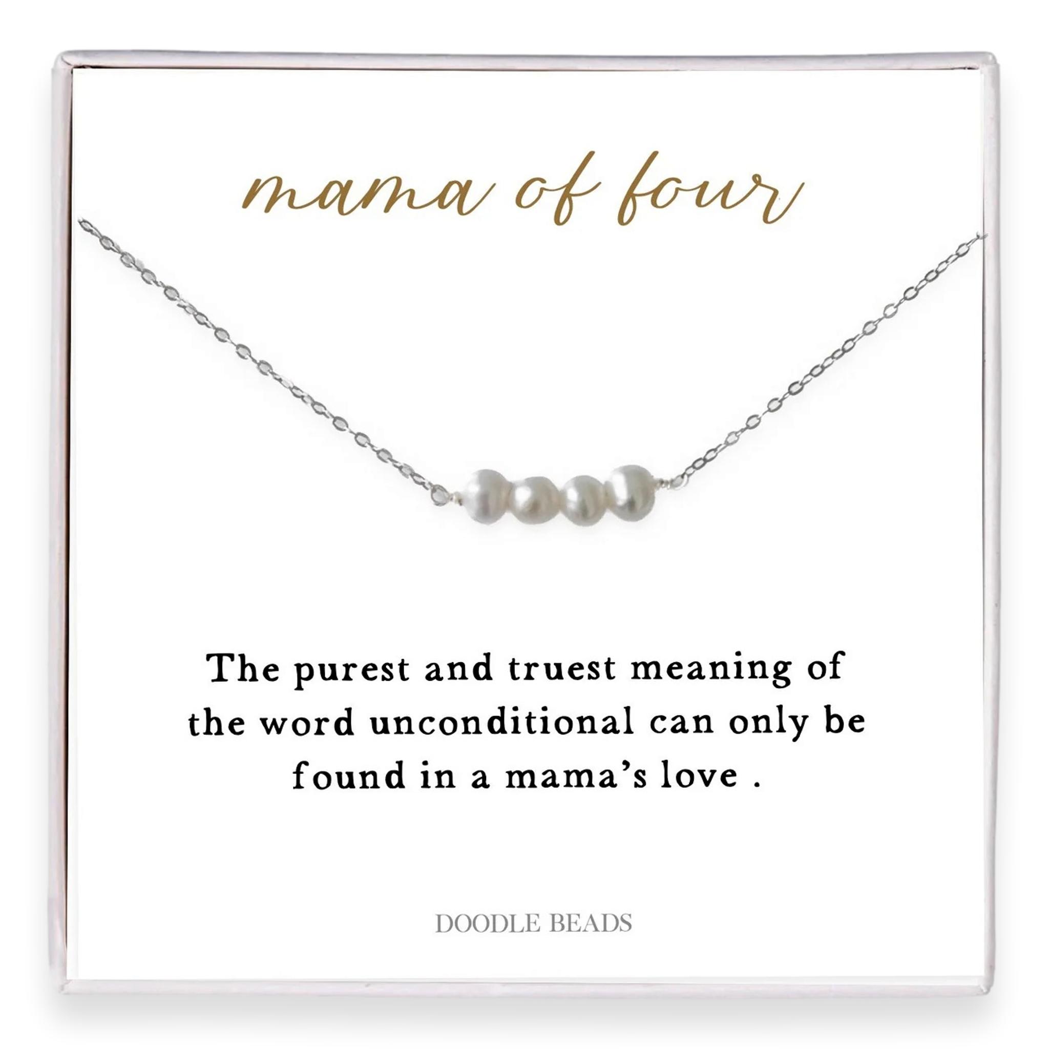 “Mama of Four�?Freshwater Pearl Necklace �?A Gift of Unconditional Love