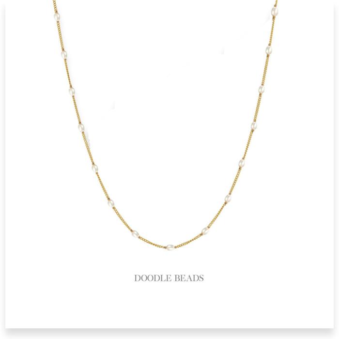 Pearl Bead Satellite Chain Necklace,Made For This, Mother’s Day Gift